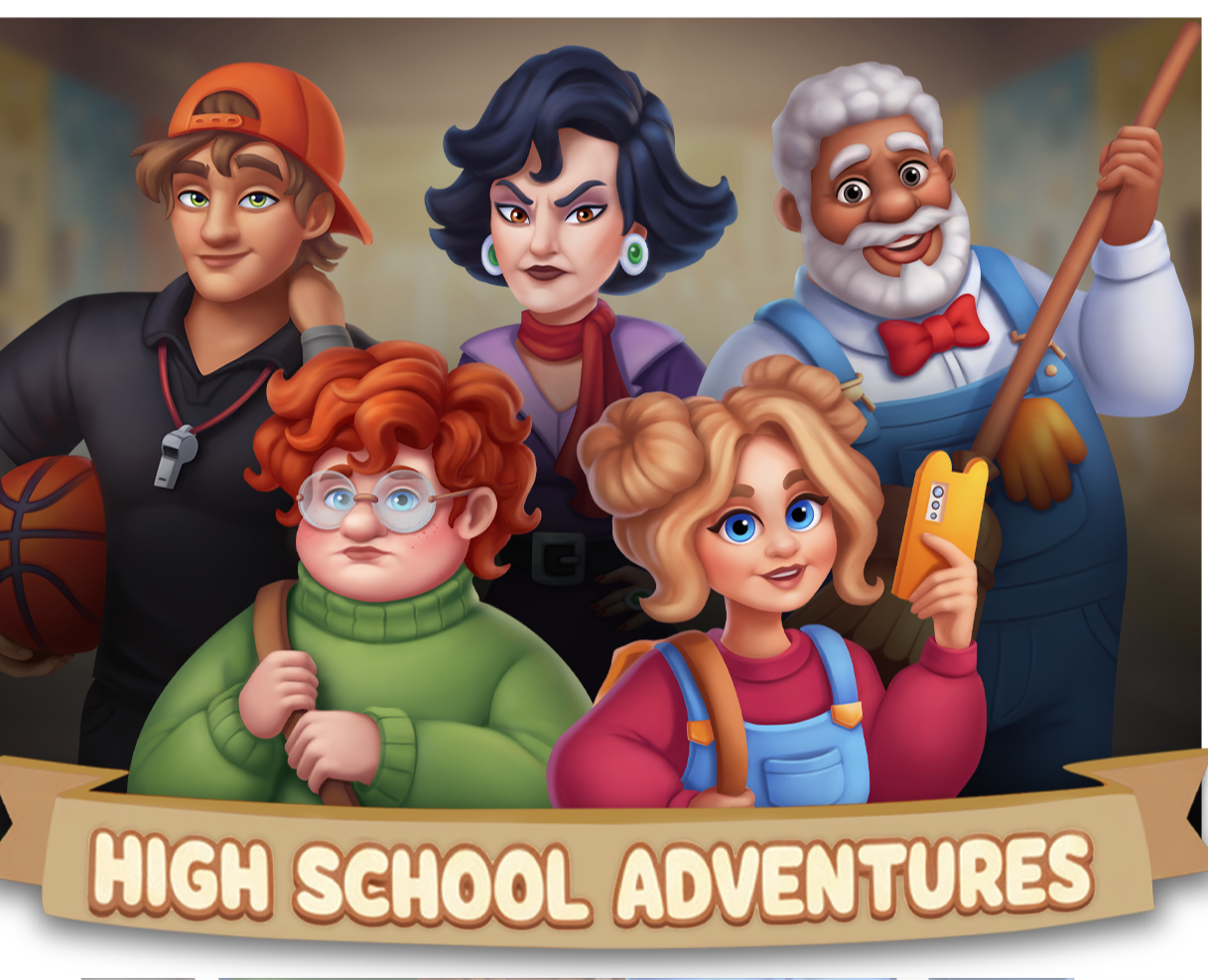Профиль Anna Lyubaeva Казуальные персонажи "Cтаршая школа." Casual game — Иллюстрация на Dprofile