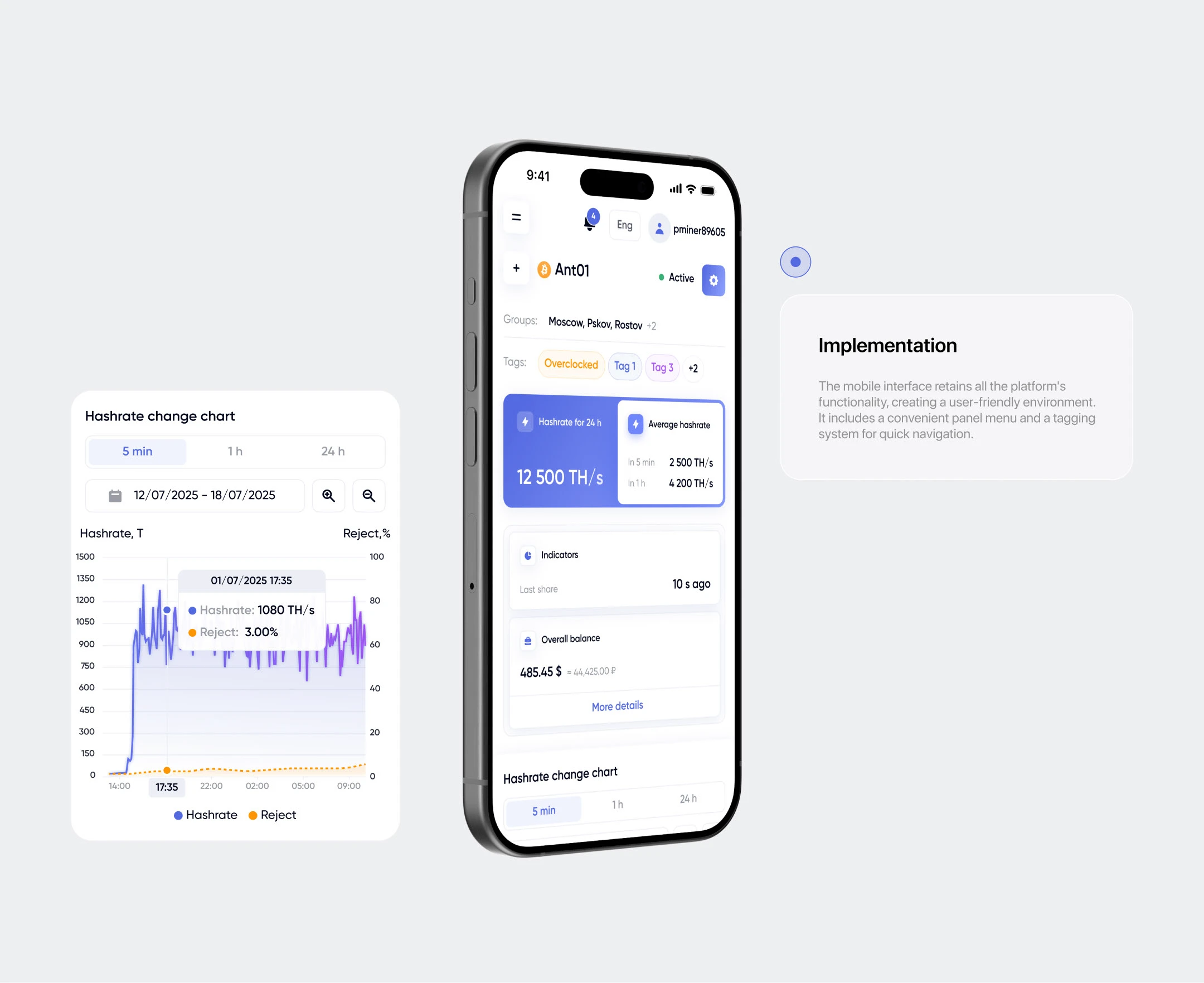 Mining pool (crypto, blockchain) 2025: UIUX — Изображение №10 — Интерфейсы на Dprofile