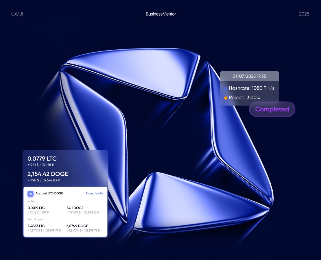 Mining pool (crypto, blockchain) 2025: UIUX — Интерфейсы на Dprofile