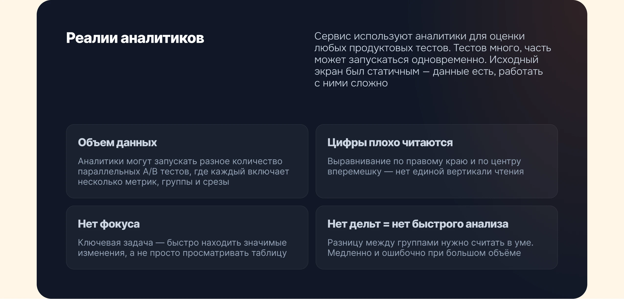 Таблица результатов продуктовых тестов для аналитиков — Изображение №2 — Интерфейсы на Dprofile