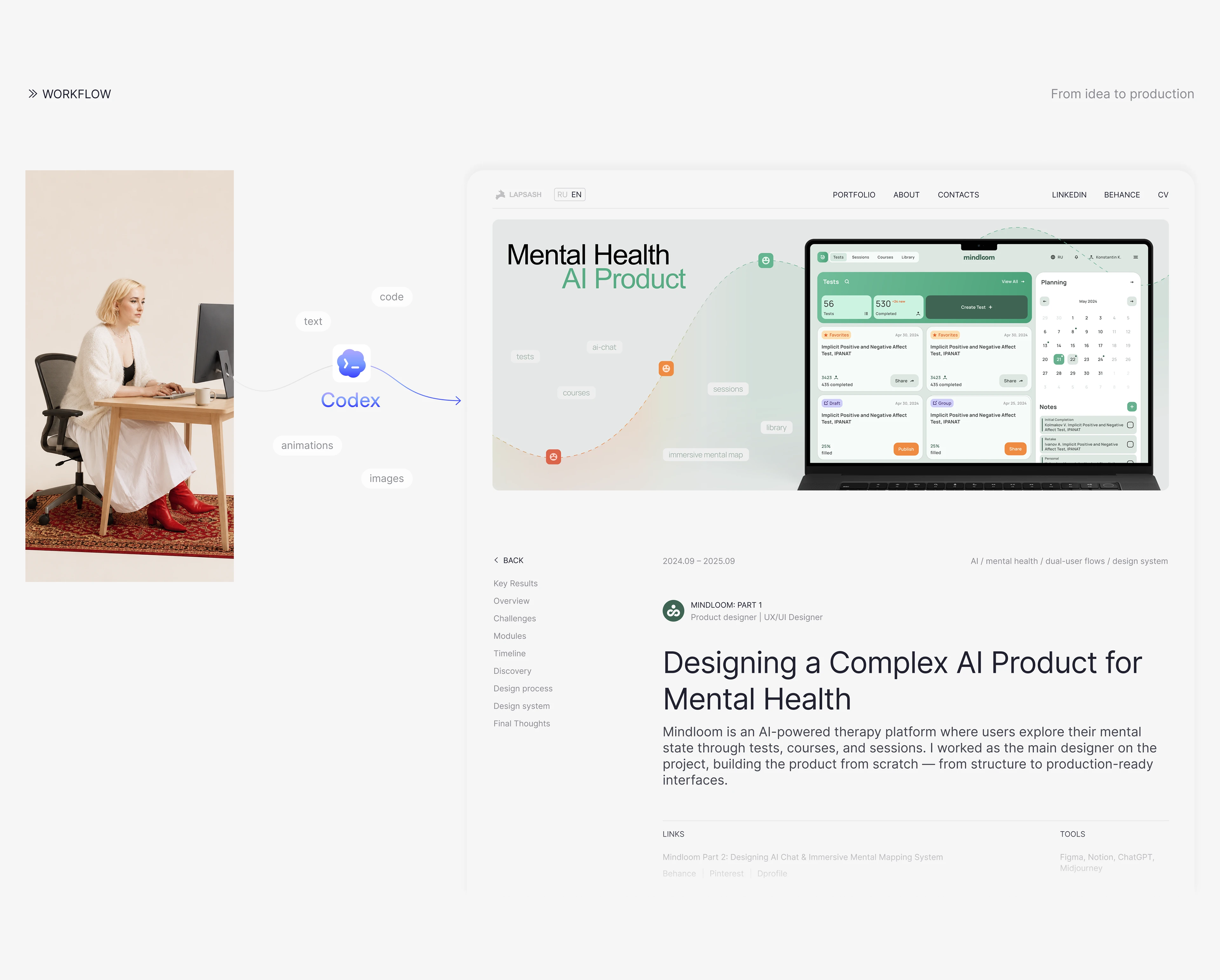 Сайт-портфолио: Figma+Codex — Изображение №1 — Интерфейсы, Брендинг на Dprofile