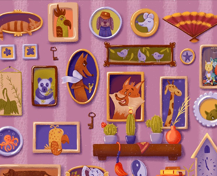 Иллюстрация "Стена с портретами". на Dprofile