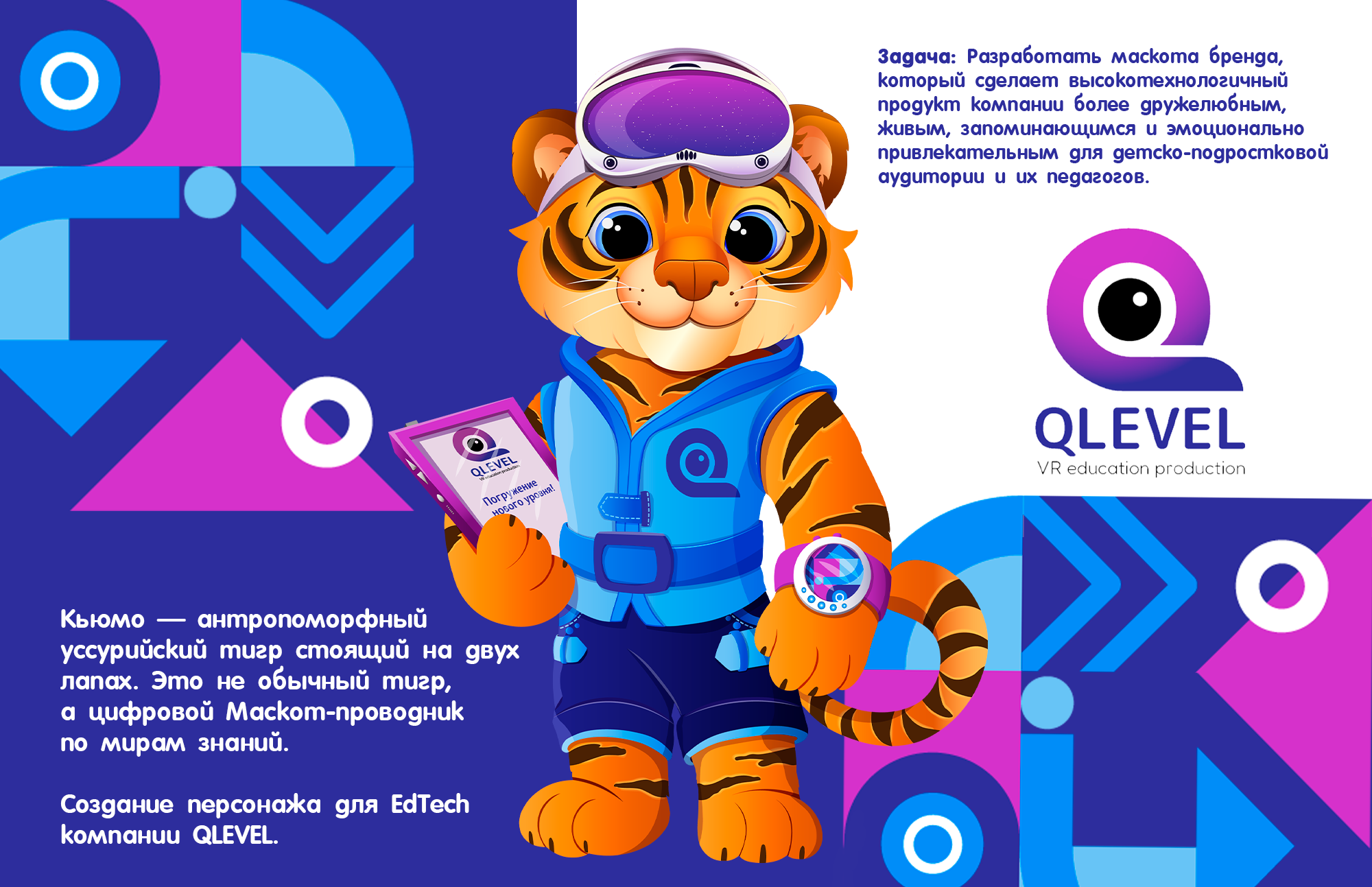 Бренд-персонаж для EdTech компании QLEVEL — Изображение №1 — Брендинг, Иллюстрация на Dprofile
