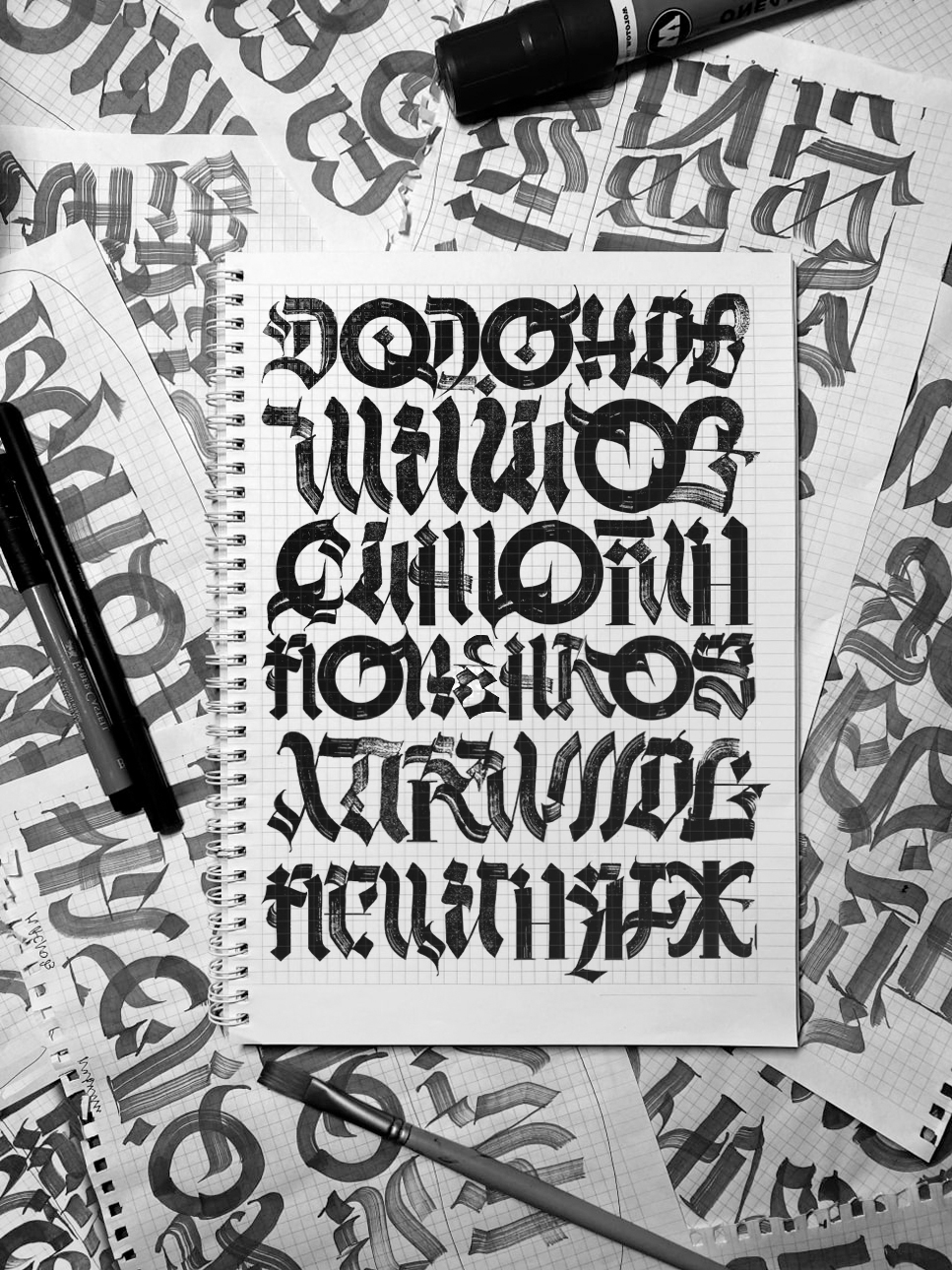 52 фамилии. Готическая каллиграфия — Изображение №3 — Брендинг, Графика на Dprofile