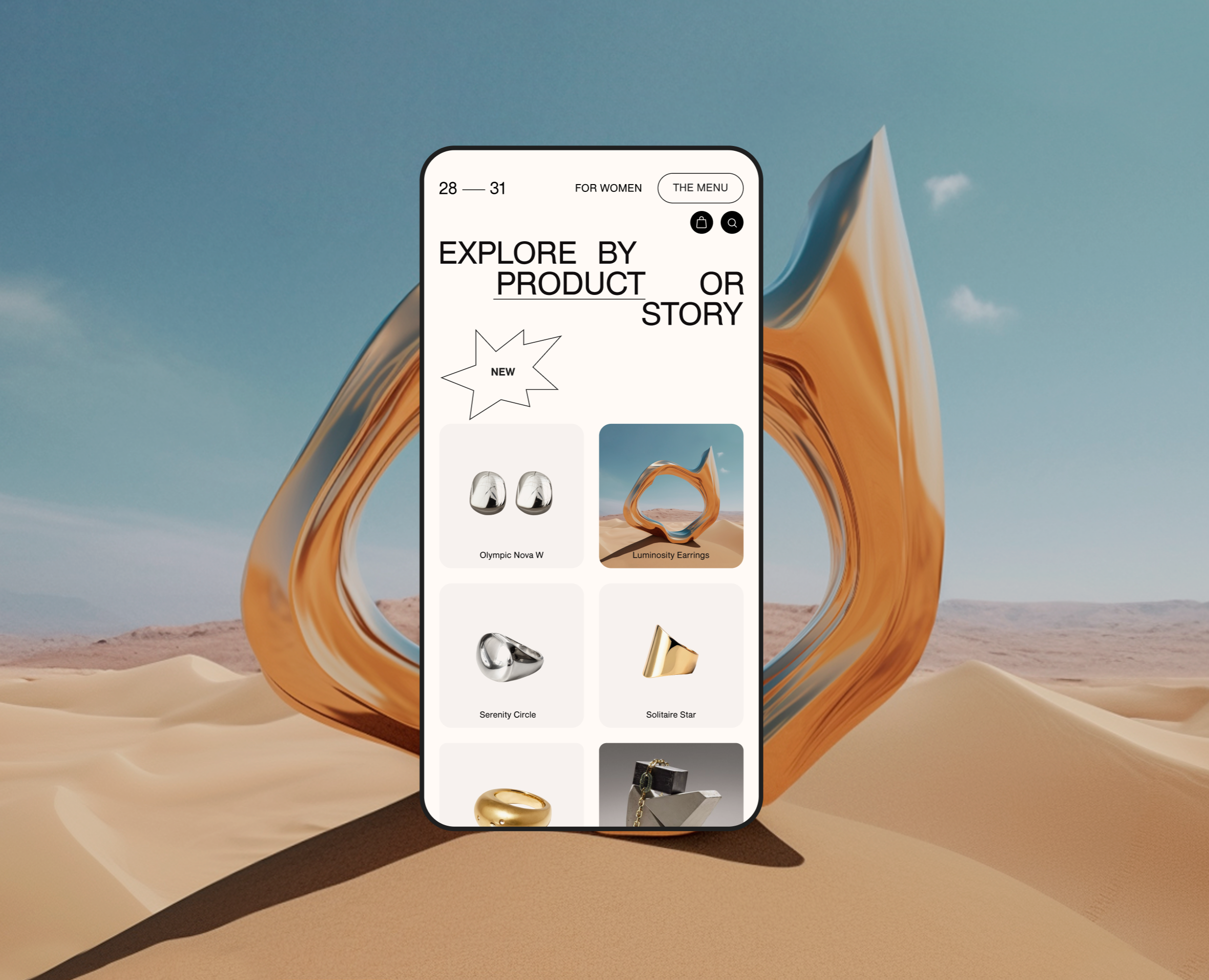 Design concept for the online jewelry store 28—31 STORE на Dprofile