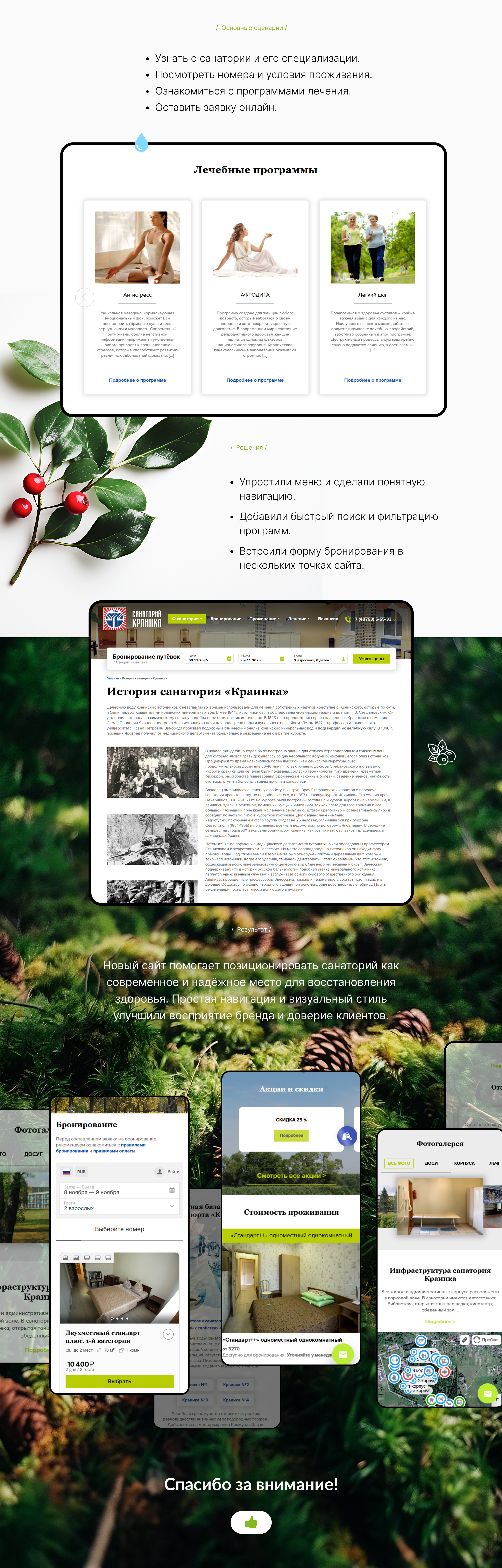 Санаторий Краинка - цифровой опыт оздоровительного курорта — Изображение №4 — Интерфейсы, Брендинг на Dprofile