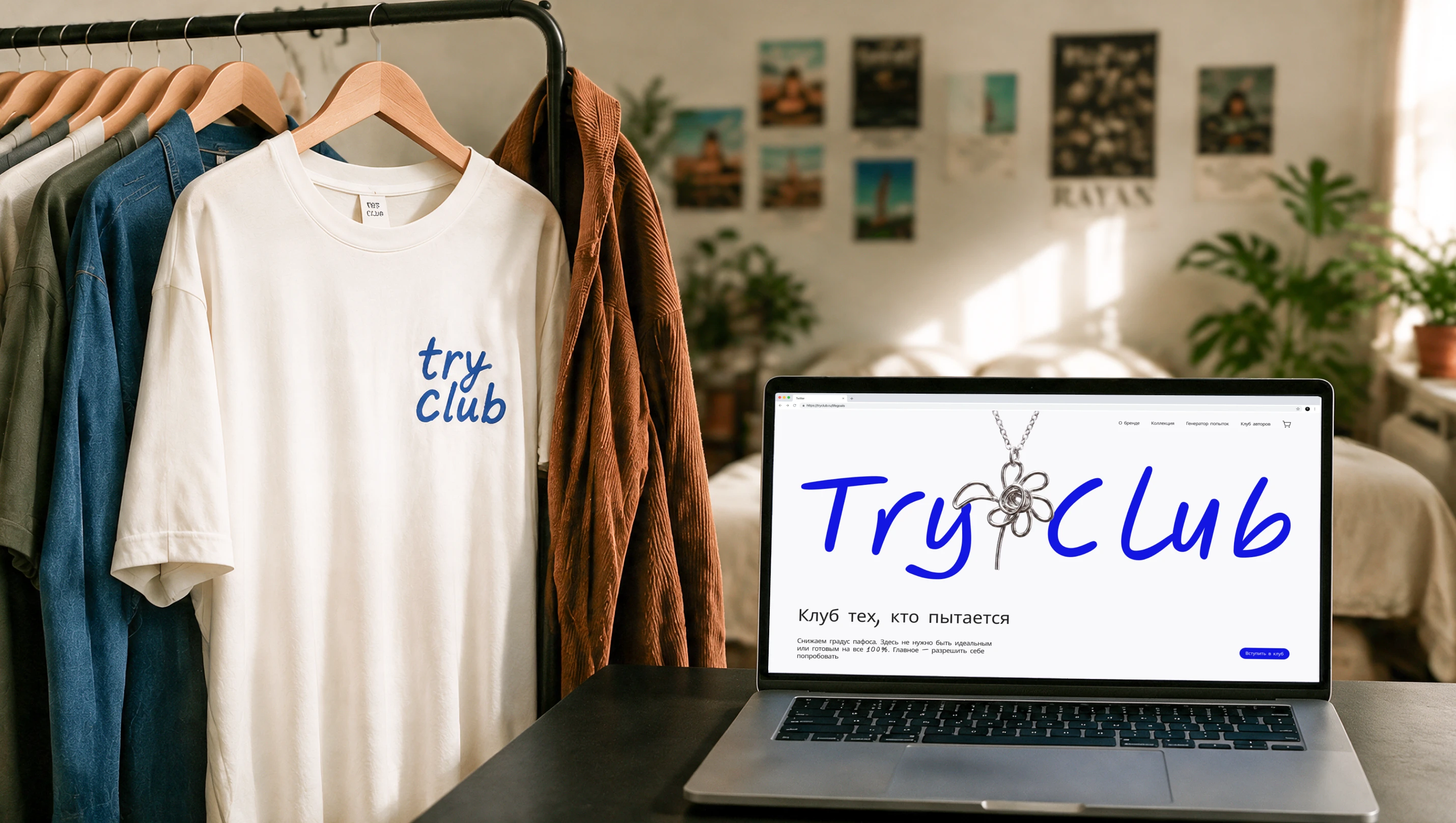 TRY CLUB — Айдентика стритвир-бренда и UX/UI дизайн интернет-магазина — Изображение №1 — Интерфейсы, Брендинг на Dprofile