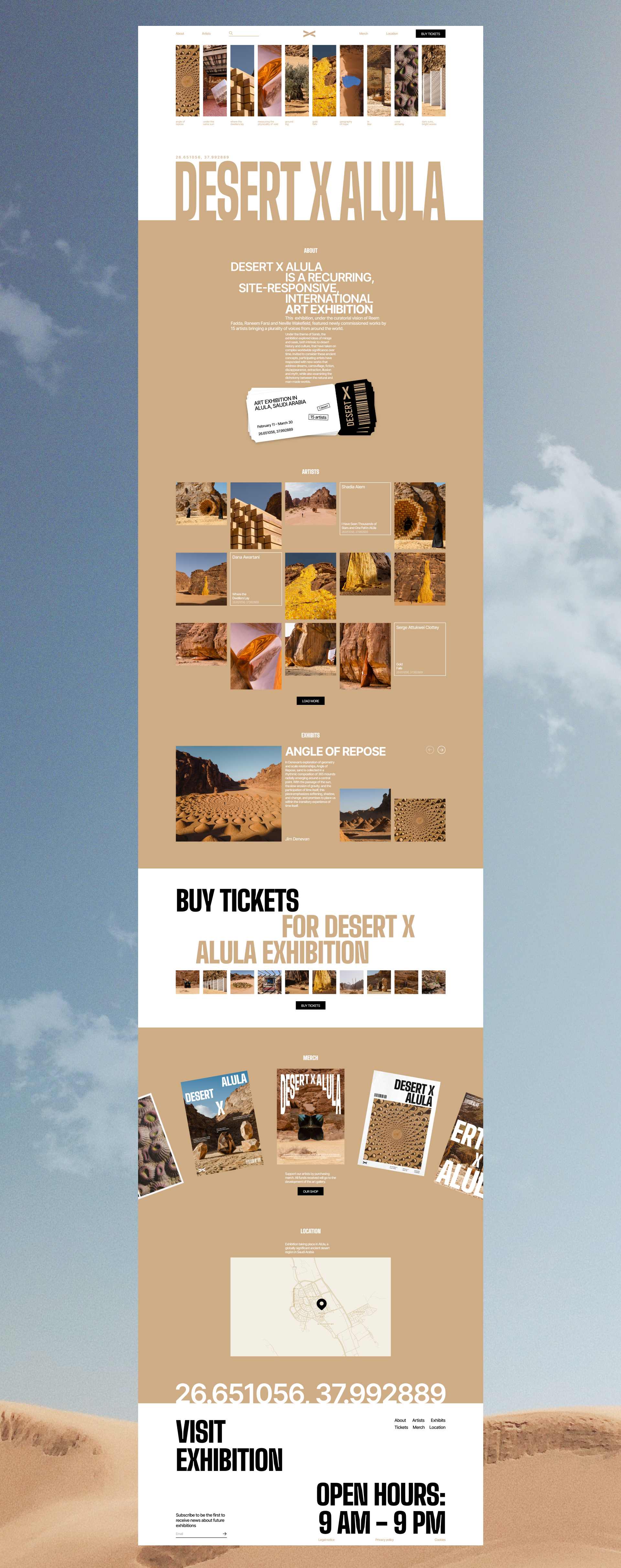 DESERT X ALULA | Festival Landing | UI — Изображение №5 — Интерфейсы, Графика на Dprofile