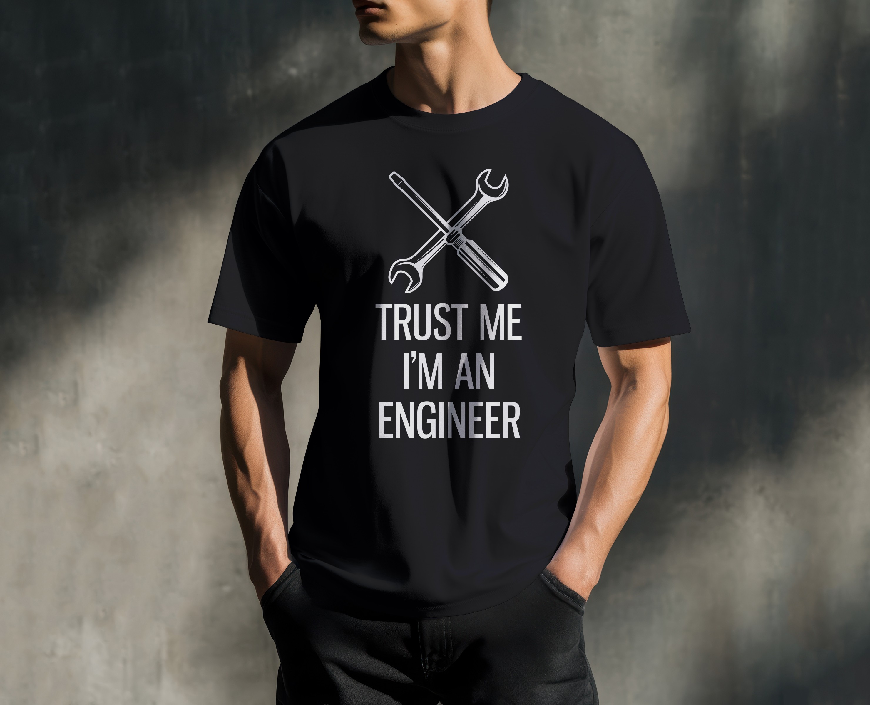 Принт на футболку в подарок для друга-инженера — Брендинг, Графика на Dprofile