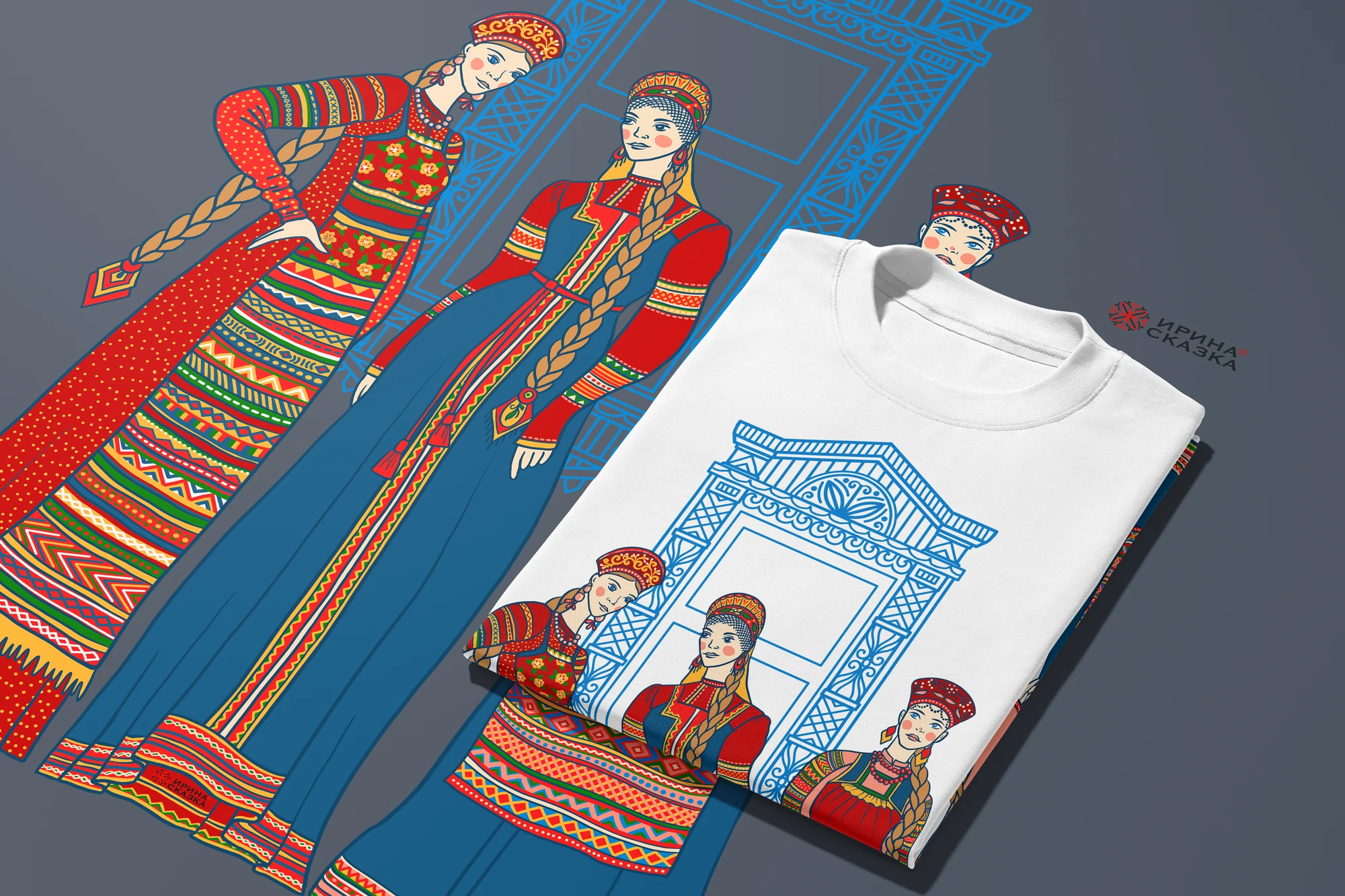 ДЕВУШКИ В КОСТЮМАХ МОСКОВСКОЙ ГУБЕРНИИ — Изображение №2 — Брендинг, Графика на Dprofile