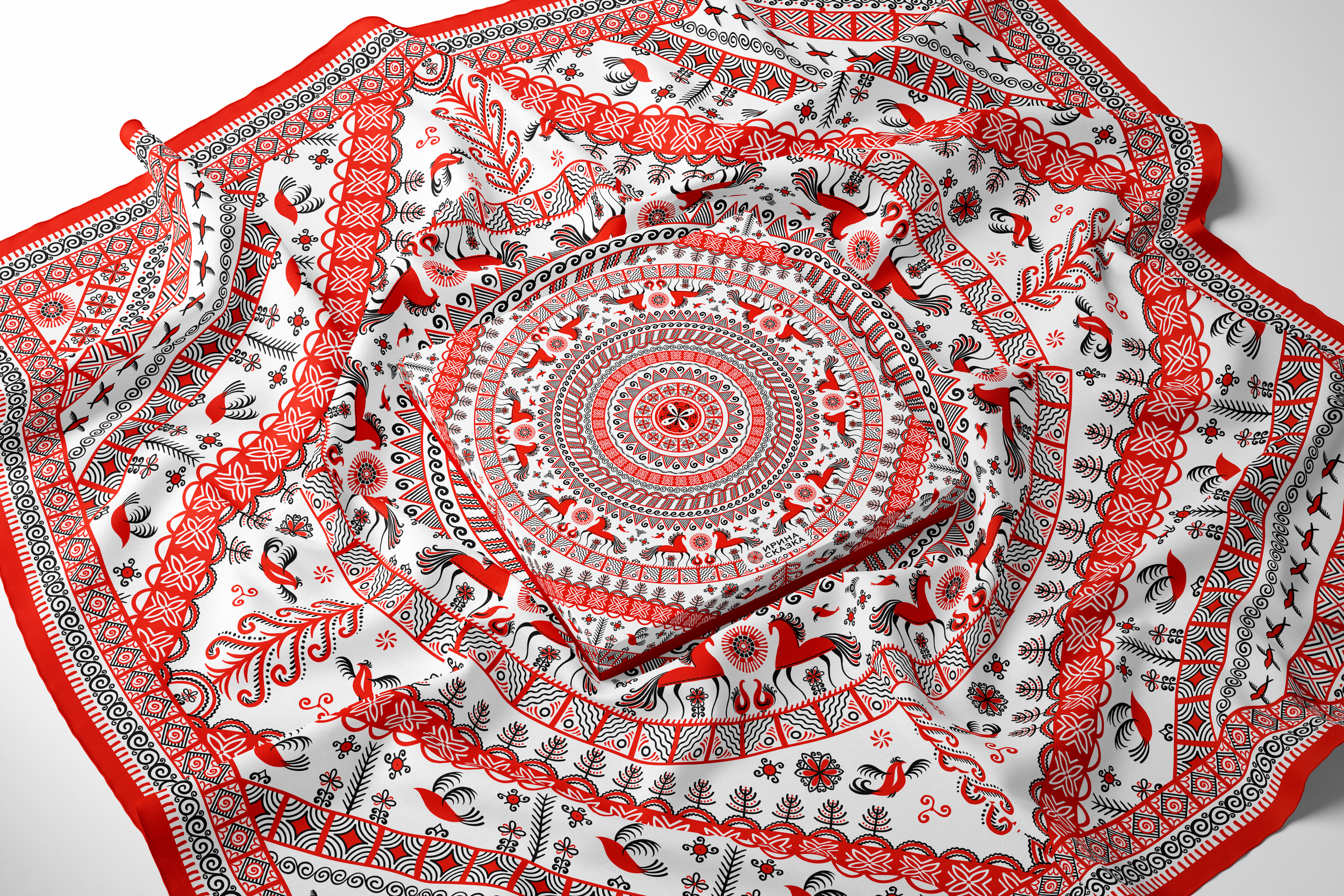 Иллюстрация для платка "ГЕОМЕТРИЯ МЕЗЕНИ" — Изображение №1 — Брендинг, Графика на Dprofile