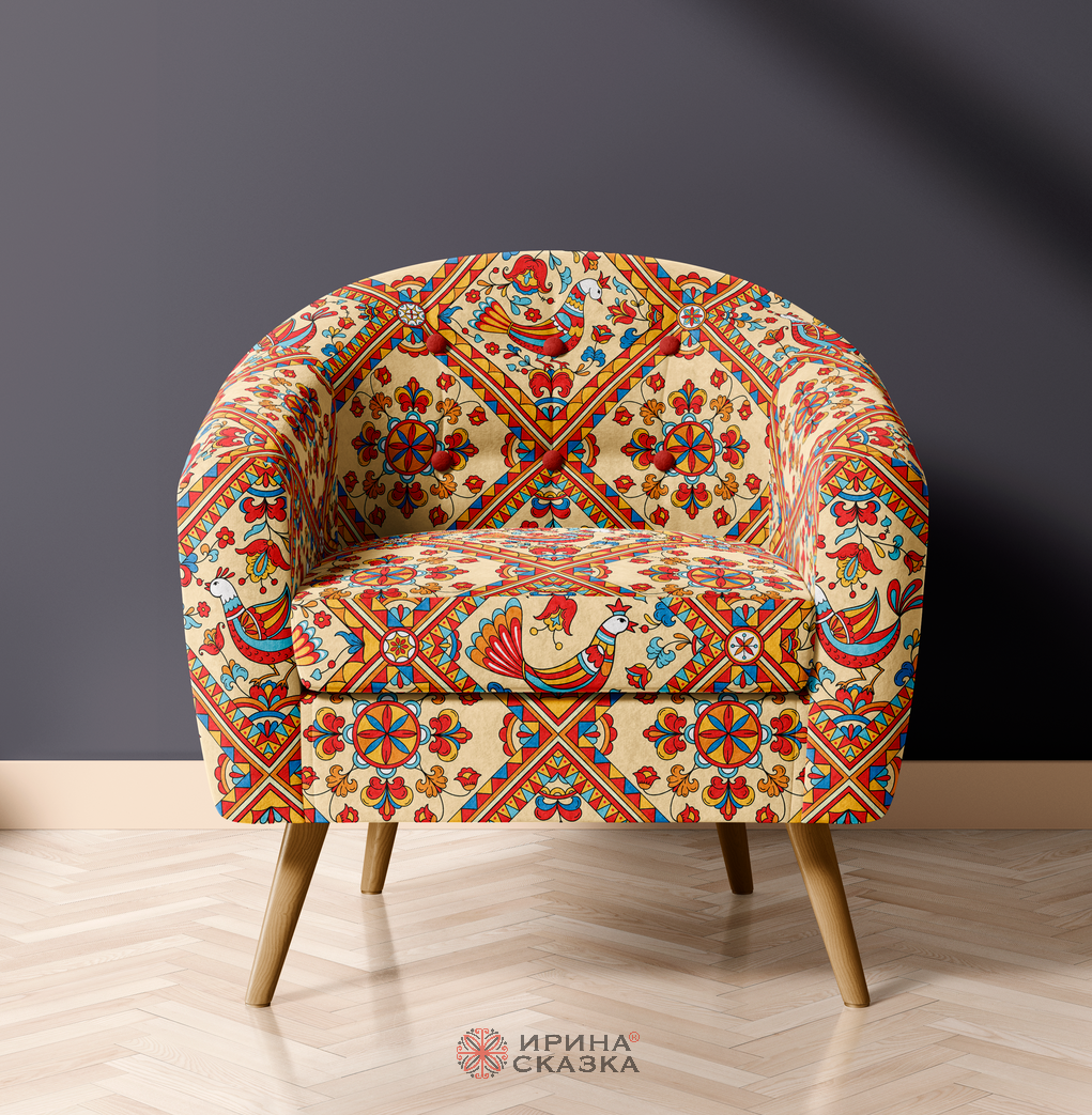 Пермогорская роспись. Коллекция паттернов. — Изображение №6 — Иллюстрация, Графика на Dprofile