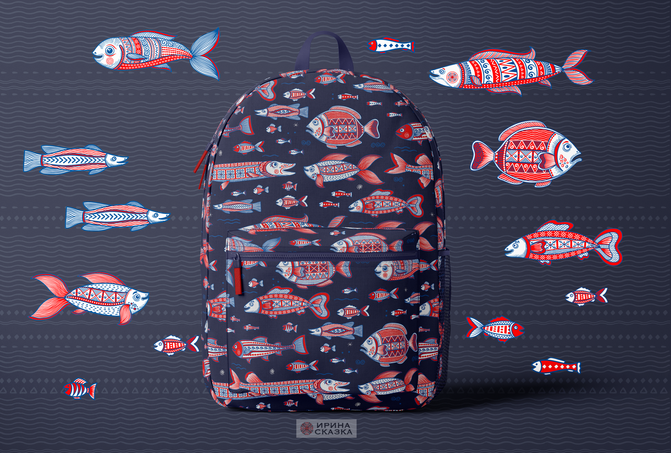 ПОДВОДНЫЙ МИР. Мезенские мотивы — Изображение №1 — Иллюстрация, Графика на Dprofile