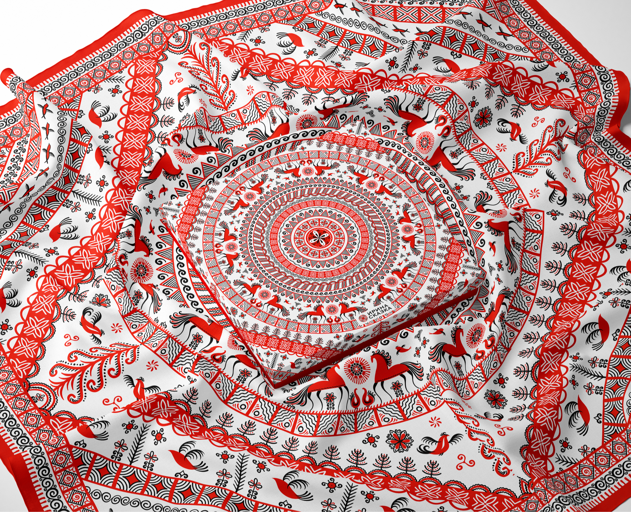 Иллюстрация для платка "ГЕОМЕТРИЯ МЕЗЕНИ" на Dprofile