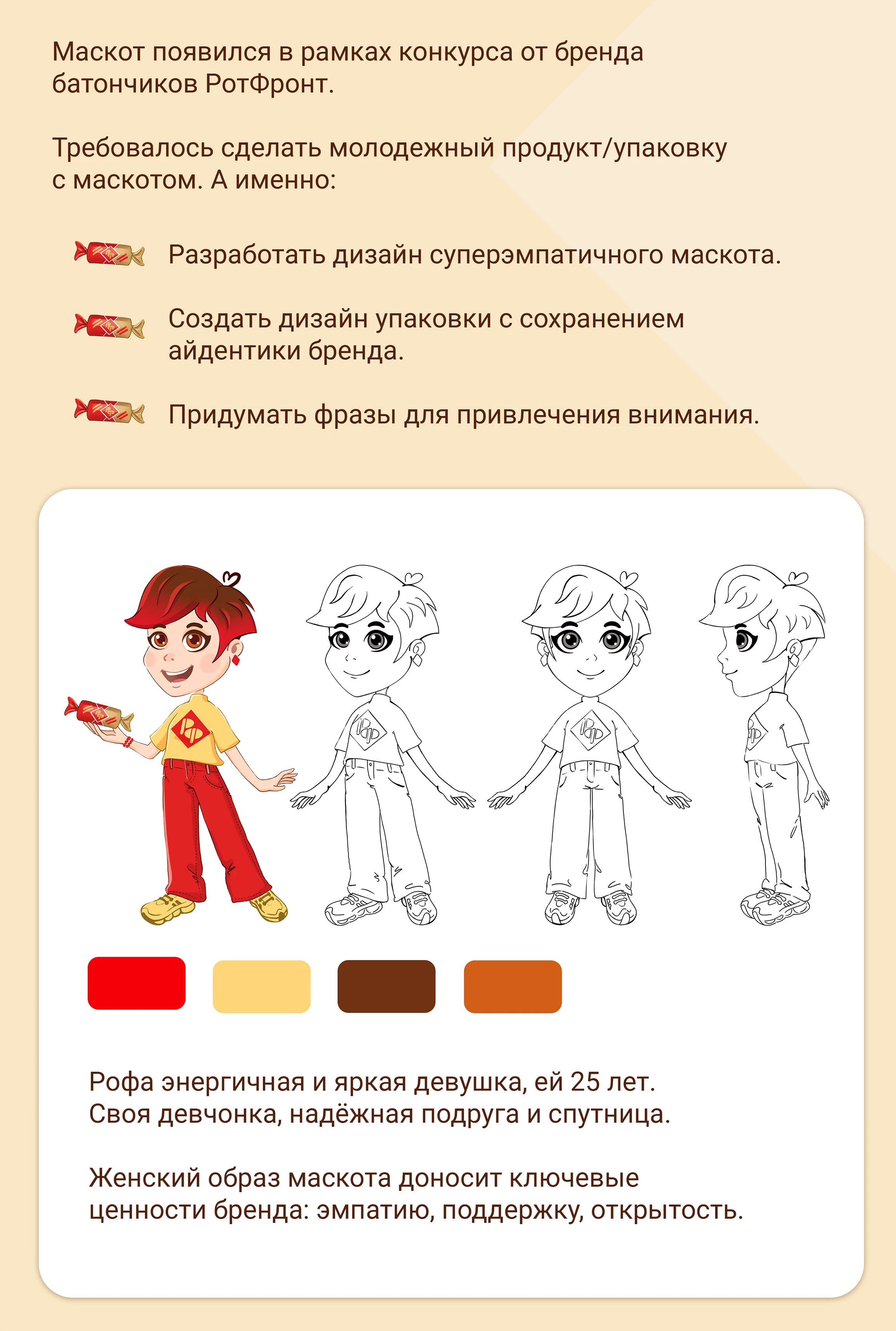 Маскот, дизайн упаковки и стикеры для РотФронт — Изображение №2 — Брендинг, Иллюстрация на Dprofile