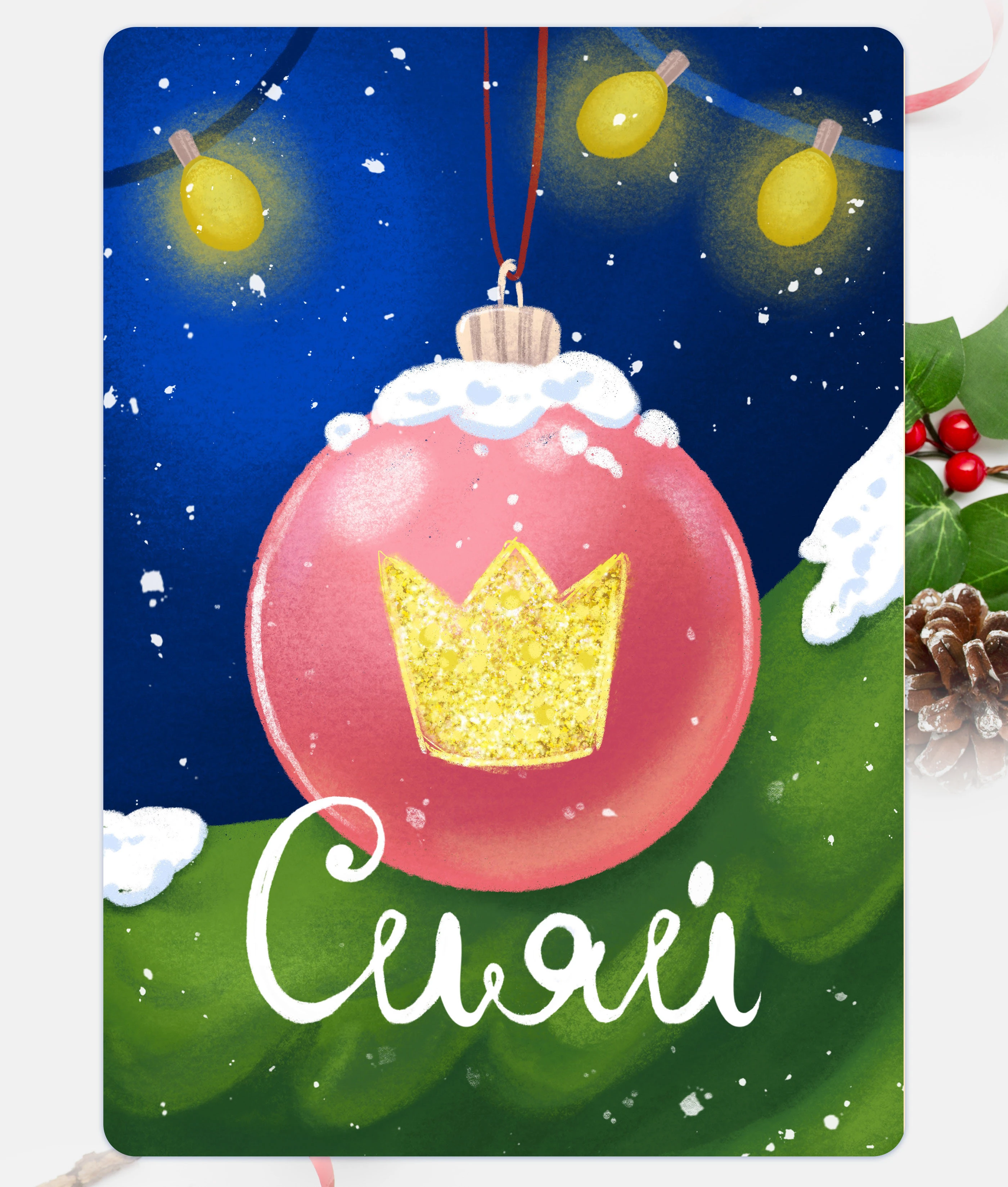 Новогодние односторонние открытки с персонажем — Изображение №3 — Иллюстрация на Dprofile