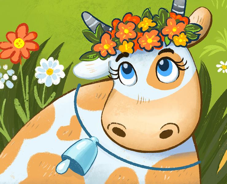 Книжная детская иллюстрация "Лето в деревне" — Иллюстрация на Dprofile