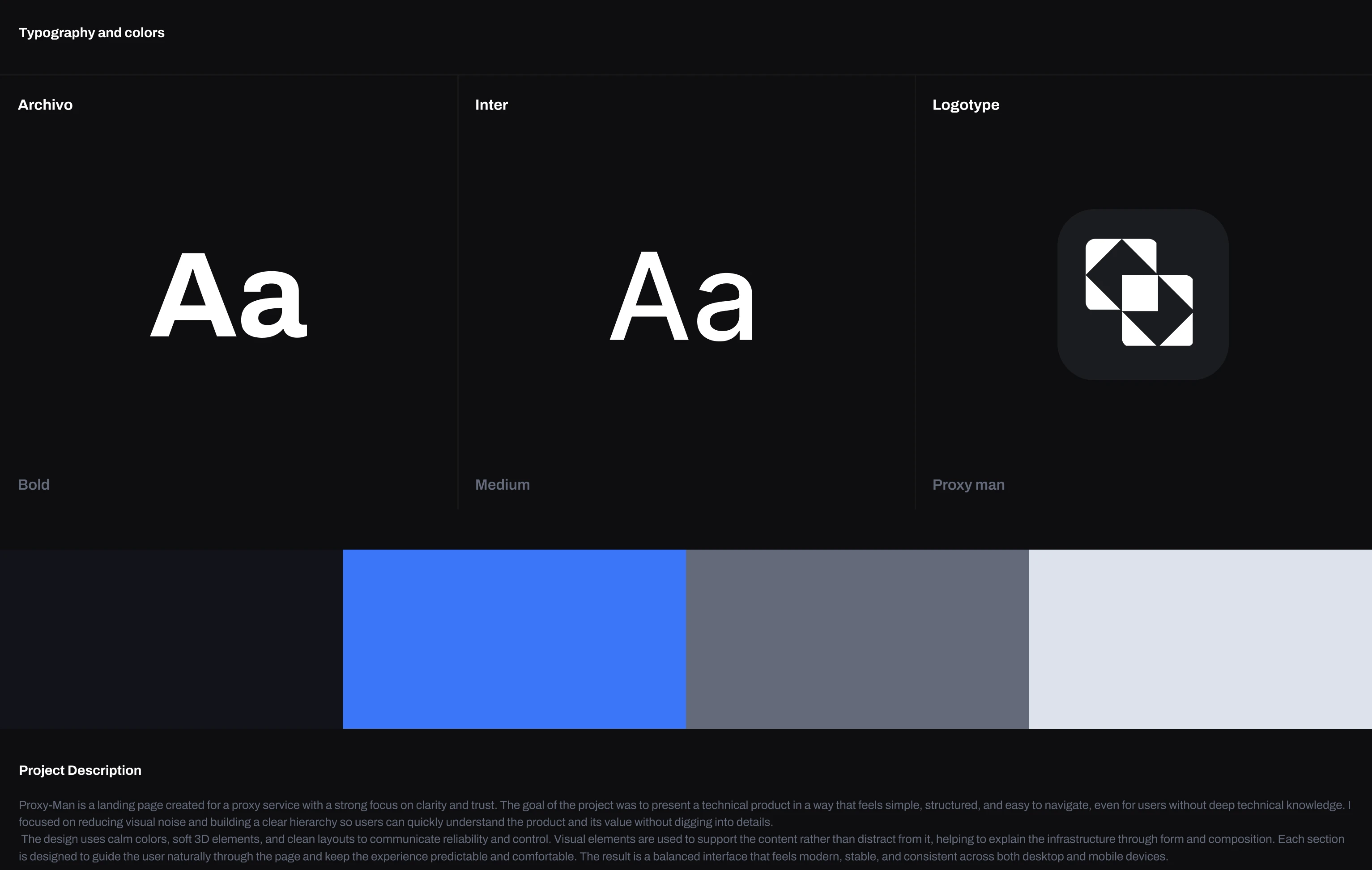 Proxy-Man '26 [ Proxy landing page ] — Изображение №2 — Интерфейсы, Иллюстрация на Dprofile