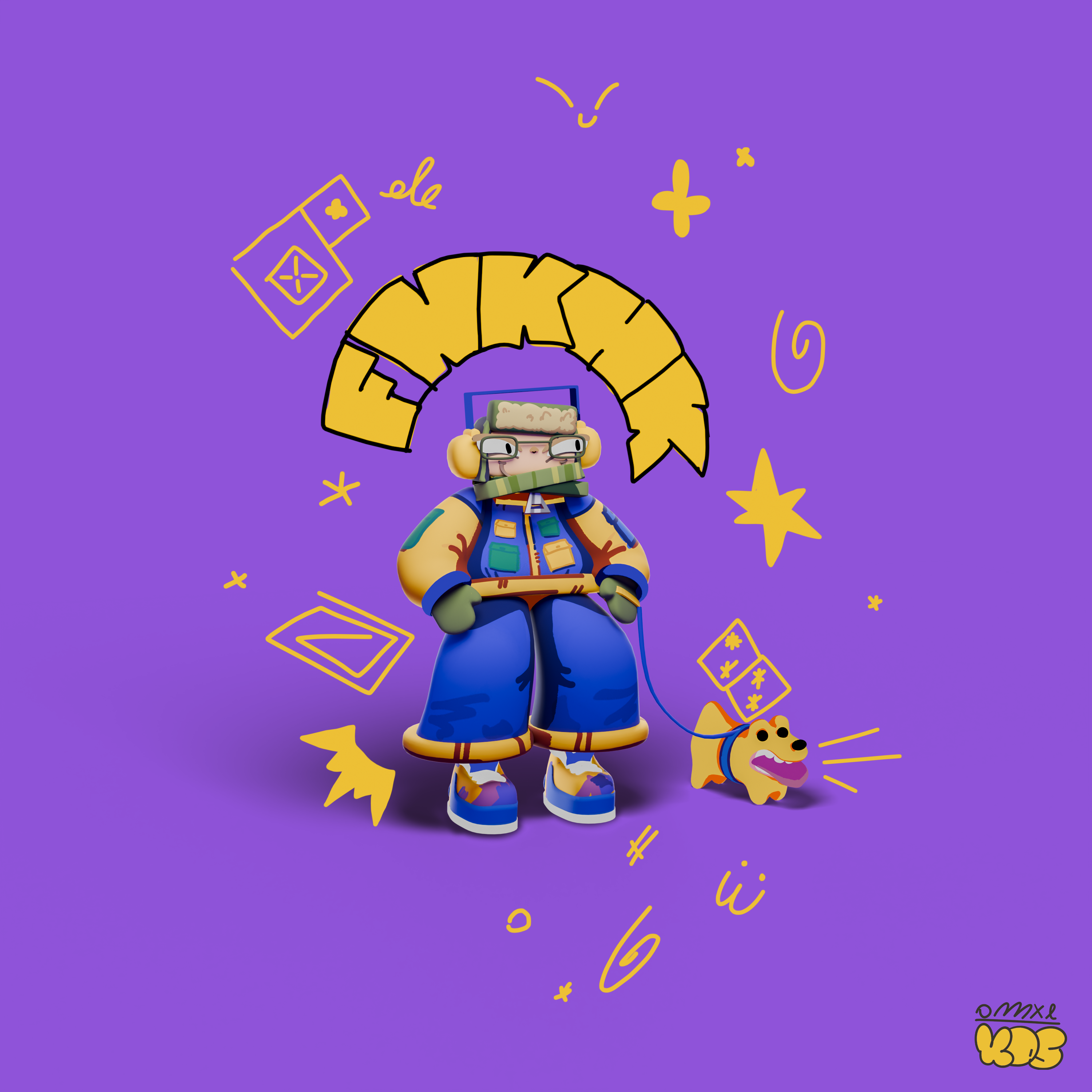 3D character design + hand painting texture [blender] — Изображение №1 — Иллюстрация на Dprofile