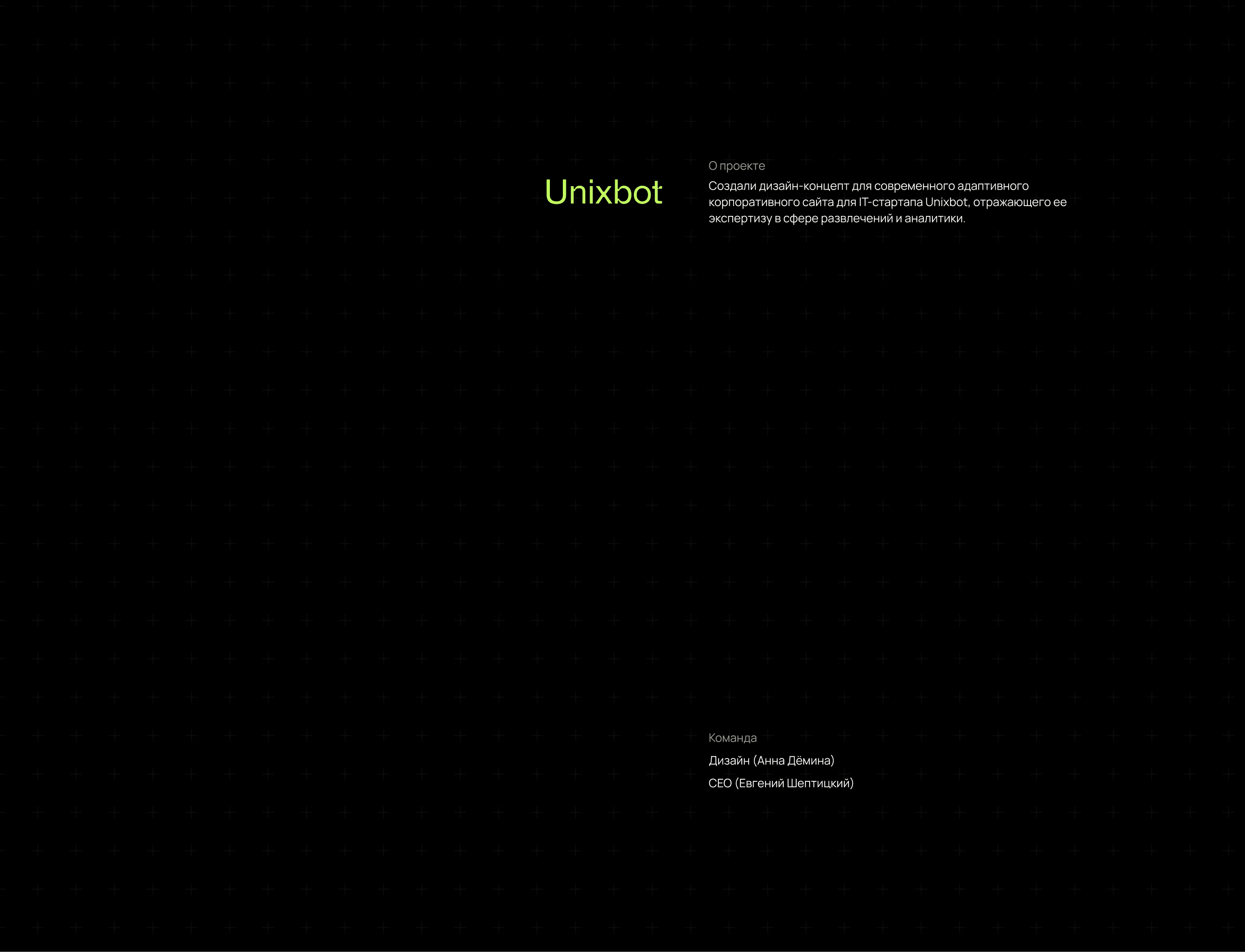 Unixbot. Корпоративный вебсайт — Изображение №2 — Интерфейсы, Анимация на Dprofile