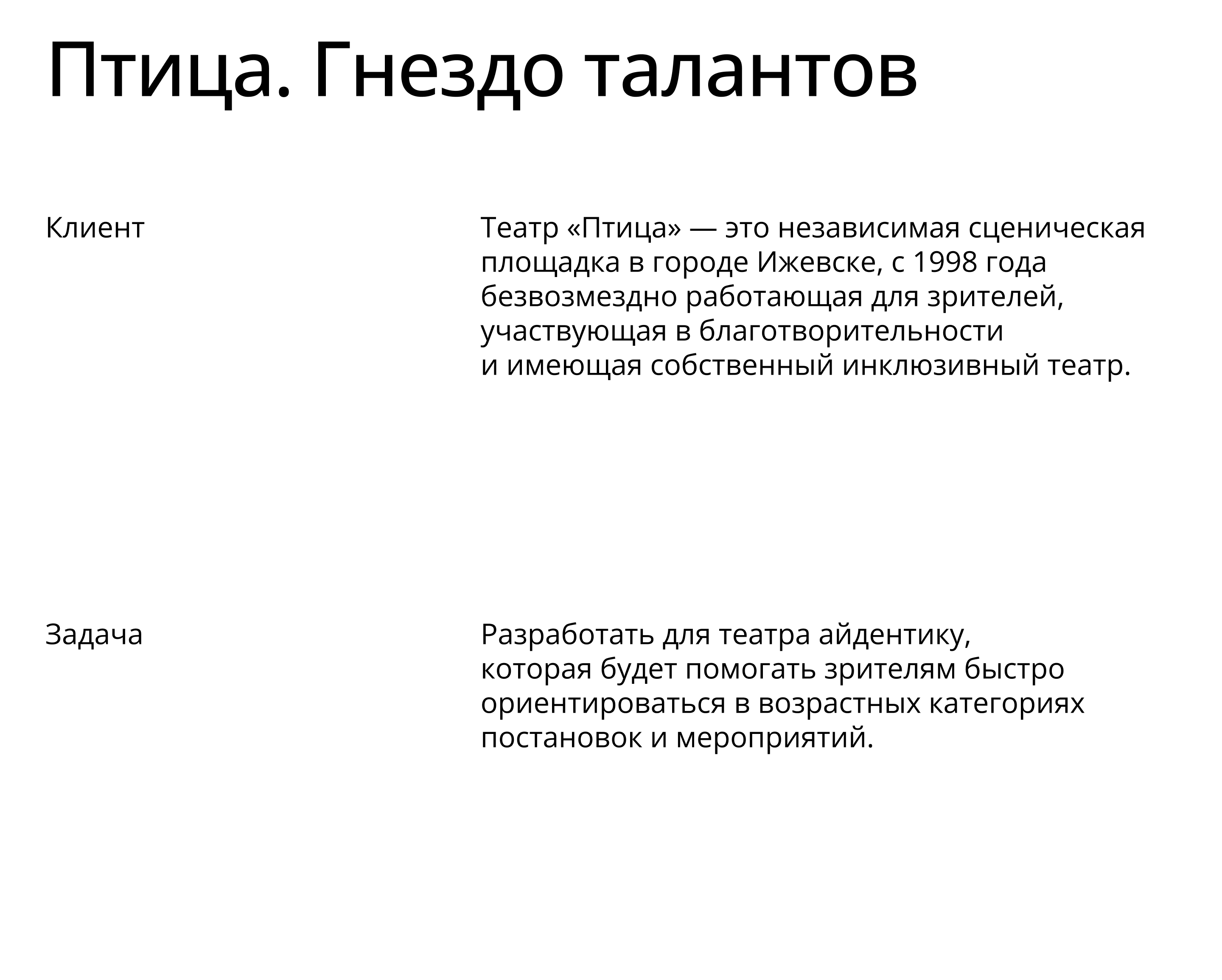 Айдентика для театра «Птица» — Изображение №1 — Брендинг, Графика на Dprofile