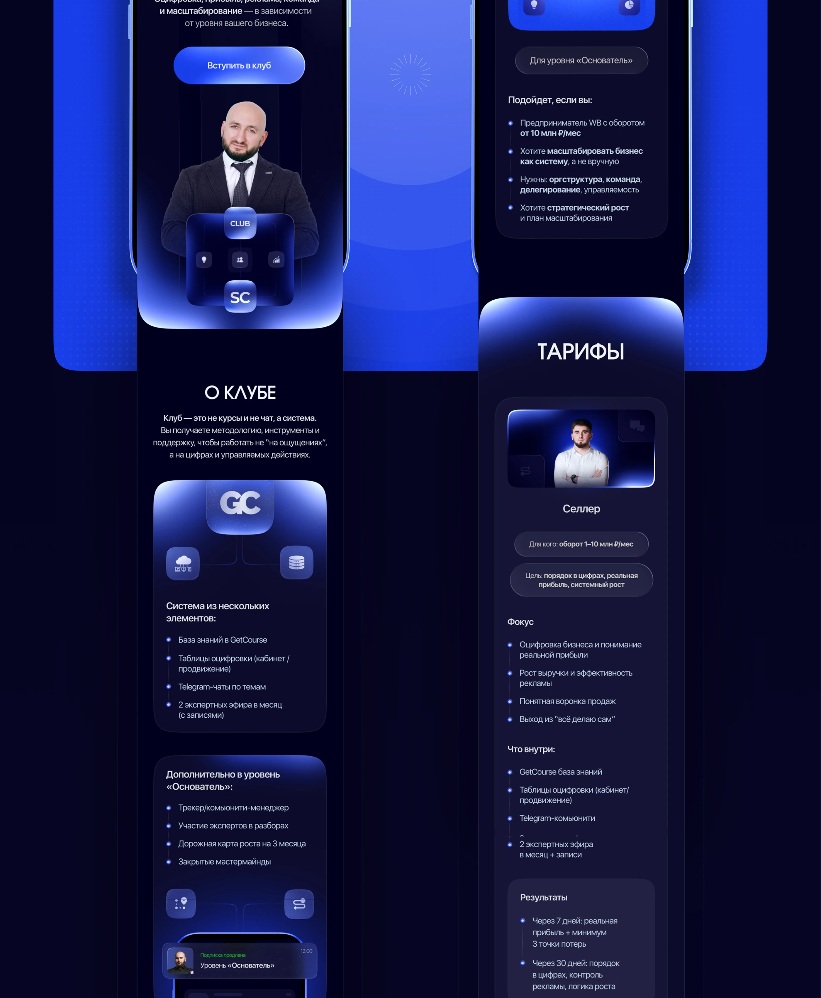 Сайт для бизнес-клуба Sellers-club / Landing page for Selle… — Изображение №6 — Интерфейсы, Брендинг на Dprofile