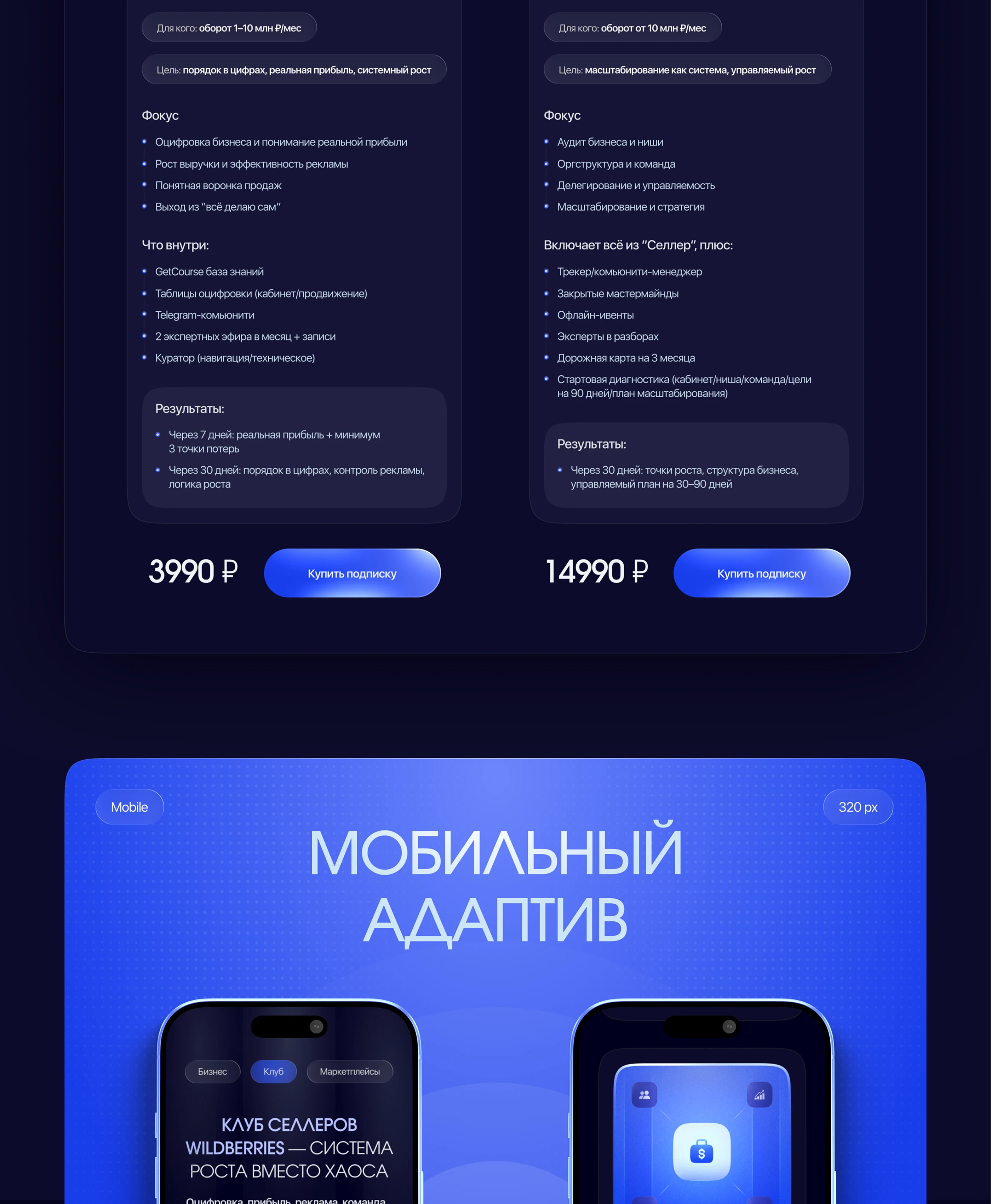 Сайт для бизнес-клуба Sellers-club / Landing page for Selle… — Изображение №5 — Интерфейсы, Брендинг на Dprofile