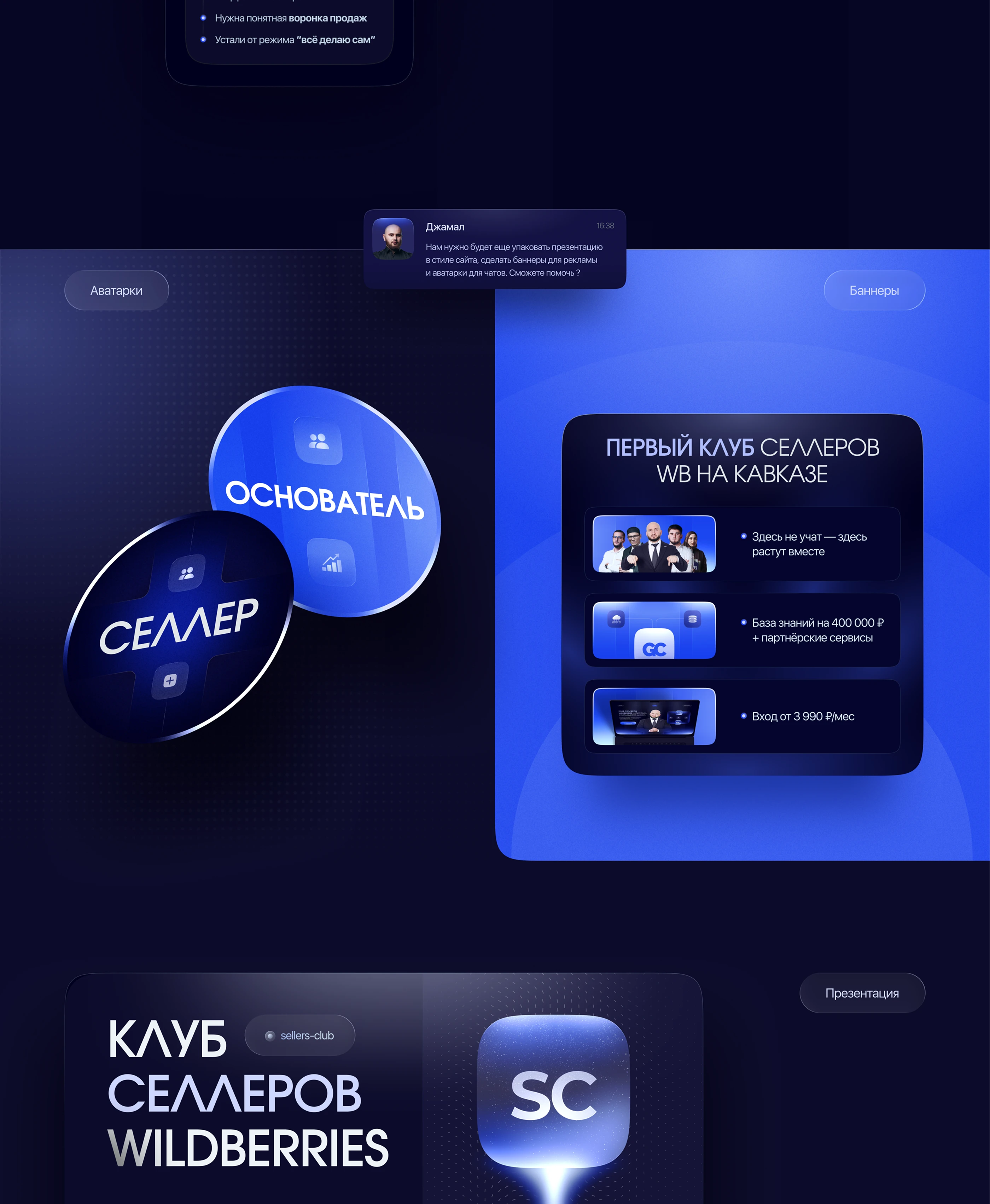 Сайт для бизнес-клуба Sellers-club / Landing page for Selle… — Изображение №8 — Интерфейсы, Брендинг на Dprofile
