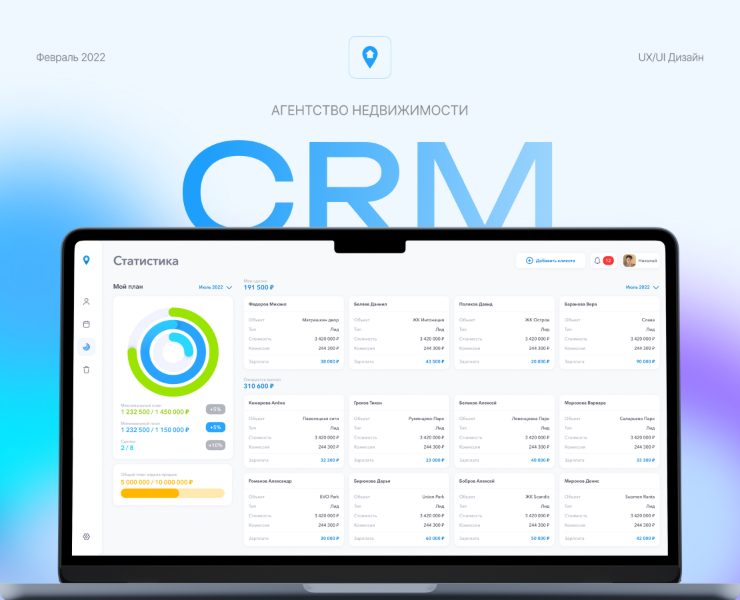 CRM для агентства недвижимости — Интерфейсы на Dprofile
