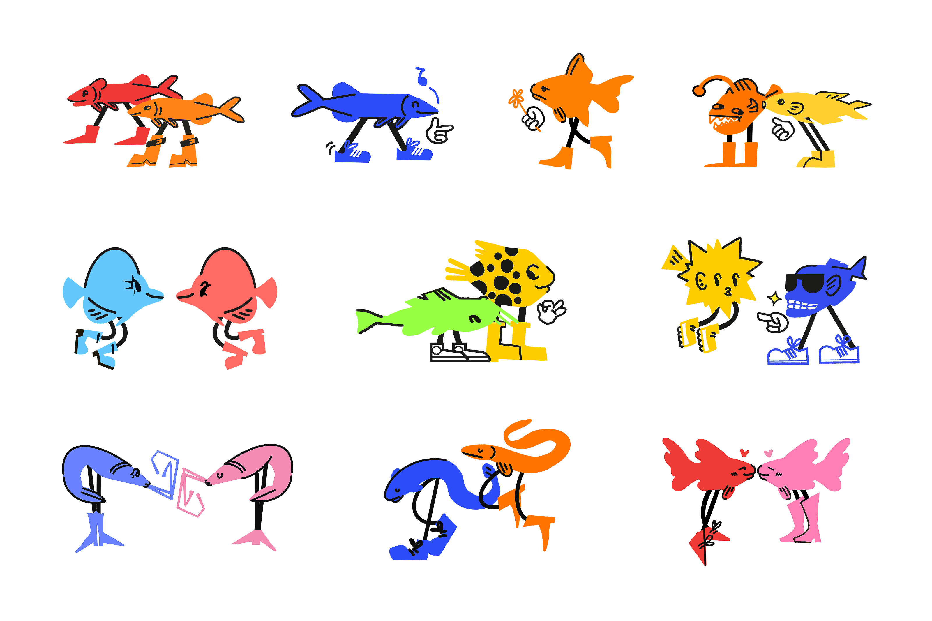 Рыбы с ногами. Серия иллюстраций — Изображение №2 — Иллюстрация на Dprofile
