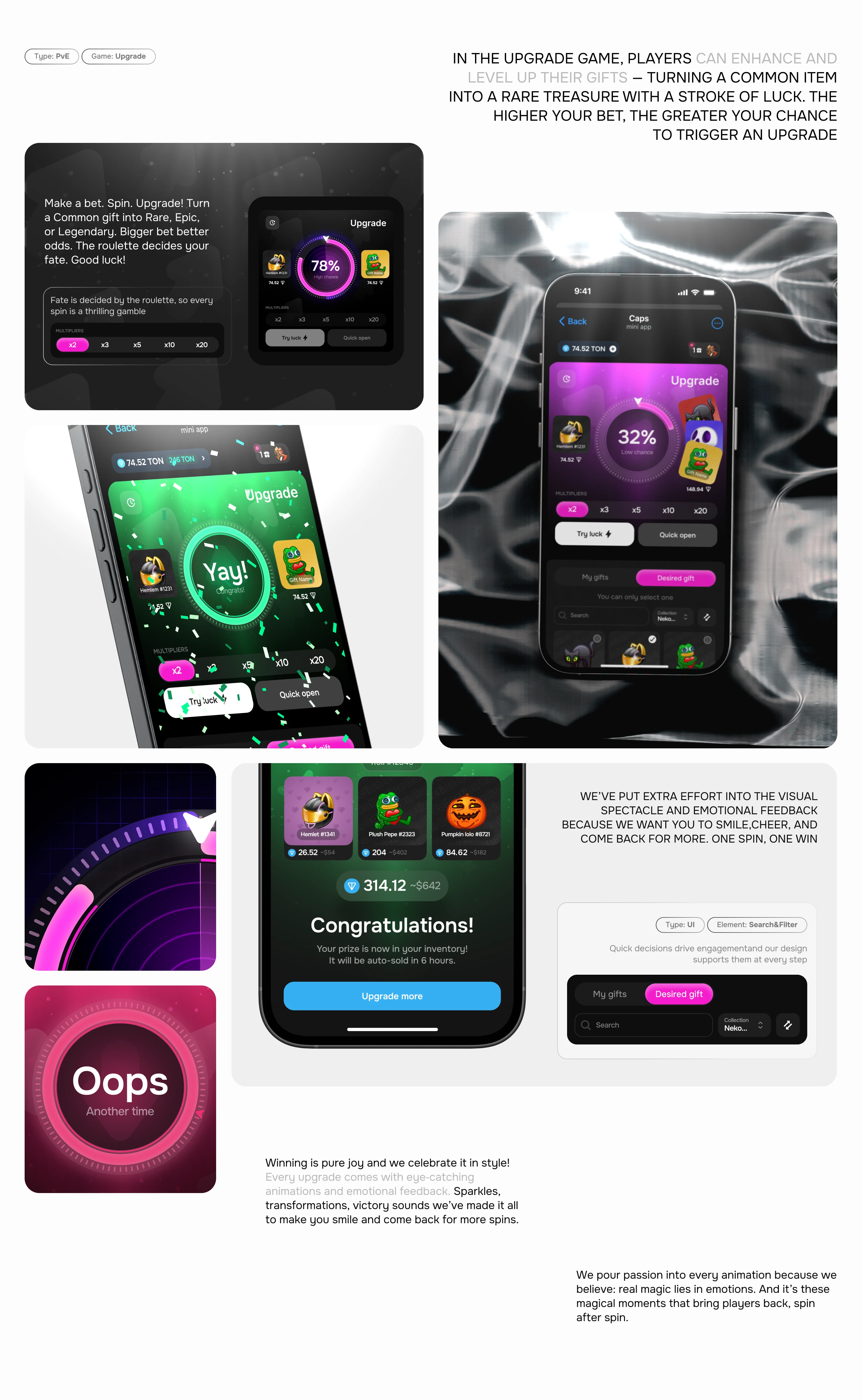 CAPS gambling Telegram mini-app — Изображение №18 — Интерфейсы на Dprofile