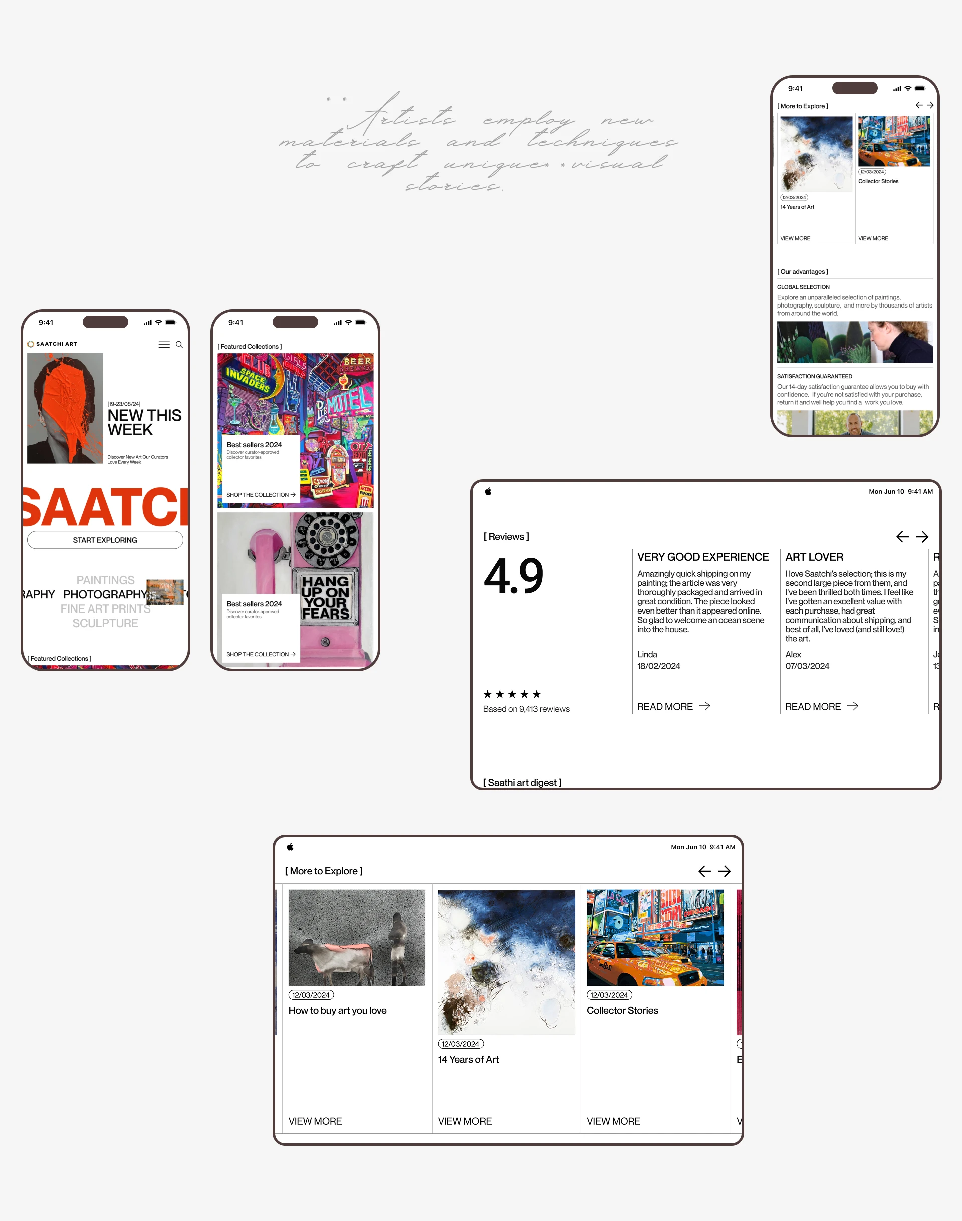 SAATCHI ART WEBSITE | Landing page — Изображение №6 — Интерфейсы, Брендинг на Dprofile