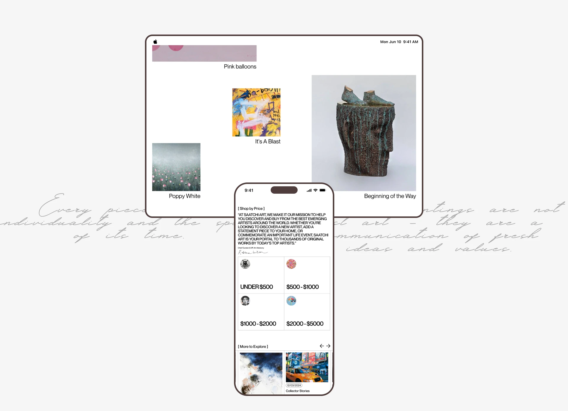 SAATCHI ART WEBSITE | Landing page — Изображение №8 — Интерфейсы, Брендинг на Dprofile