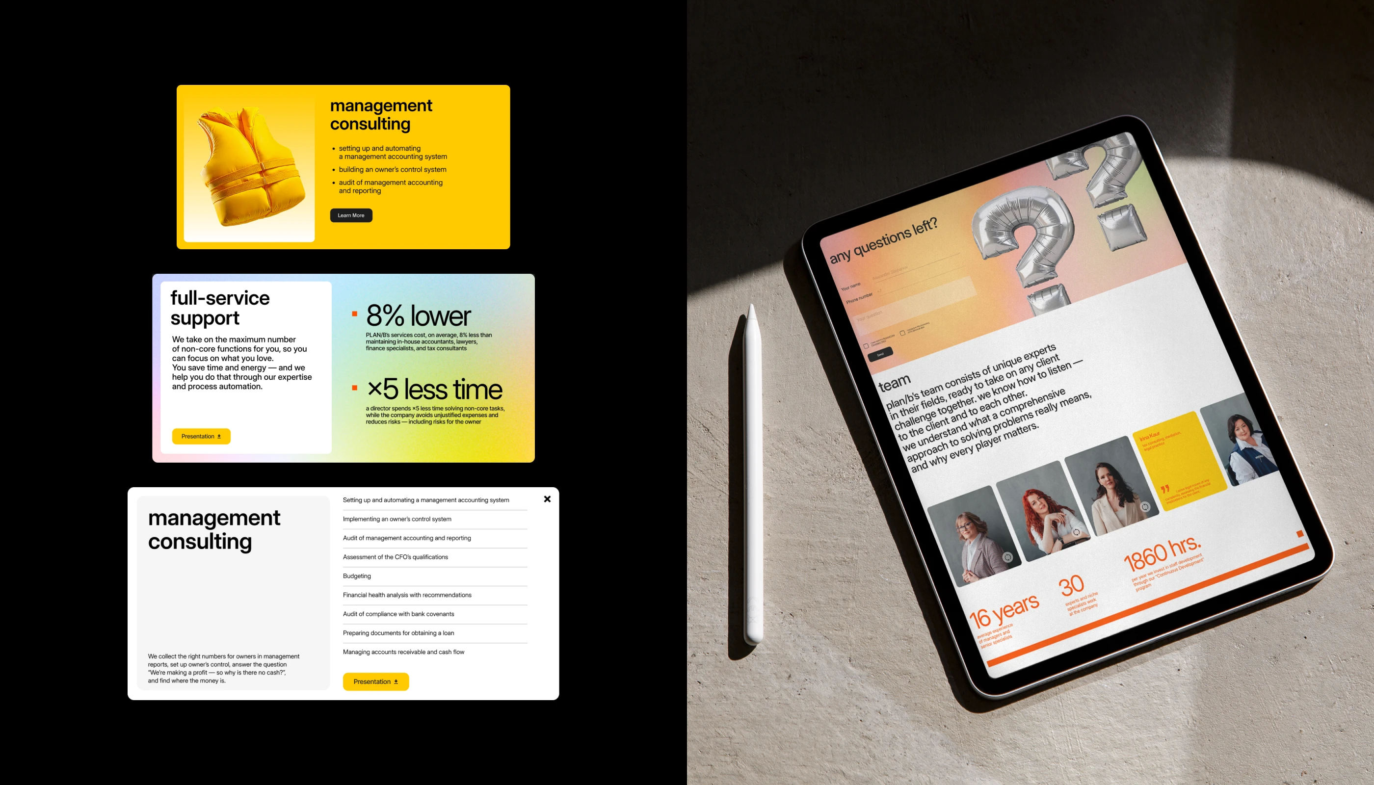 Plan B | Design for law–tax–finance team — Изображение №3 — Интерфейсы, Брендинг на Dprofile