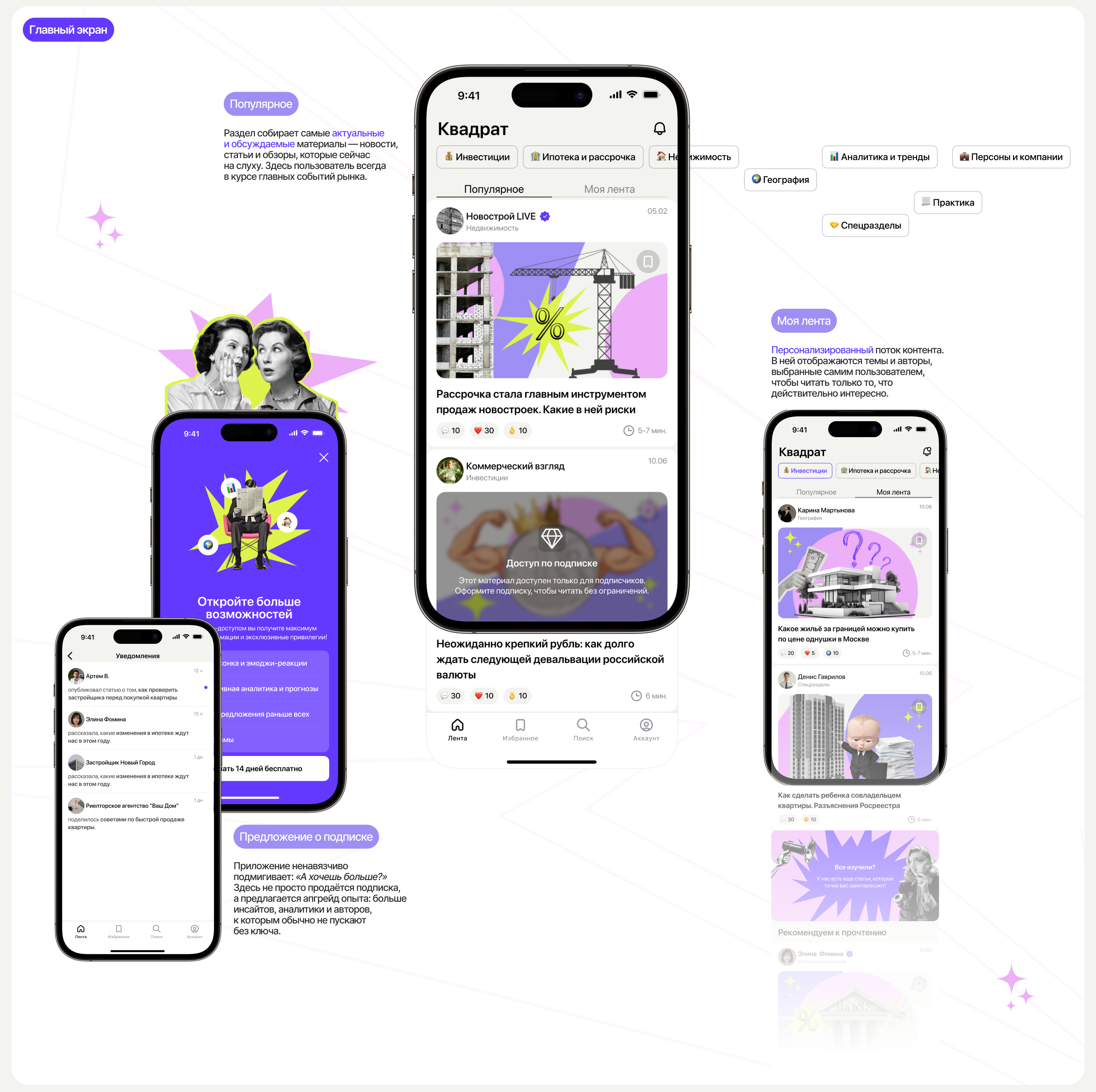 Квадрат | Новостной портал — Изображение №7 — Интерфейсы на Dprofile