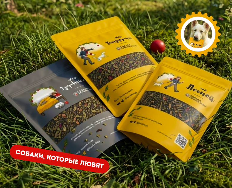 Упаковка чая // фонд Собаки, которые любят — Брендинг, Иллюстрация на Dprofile