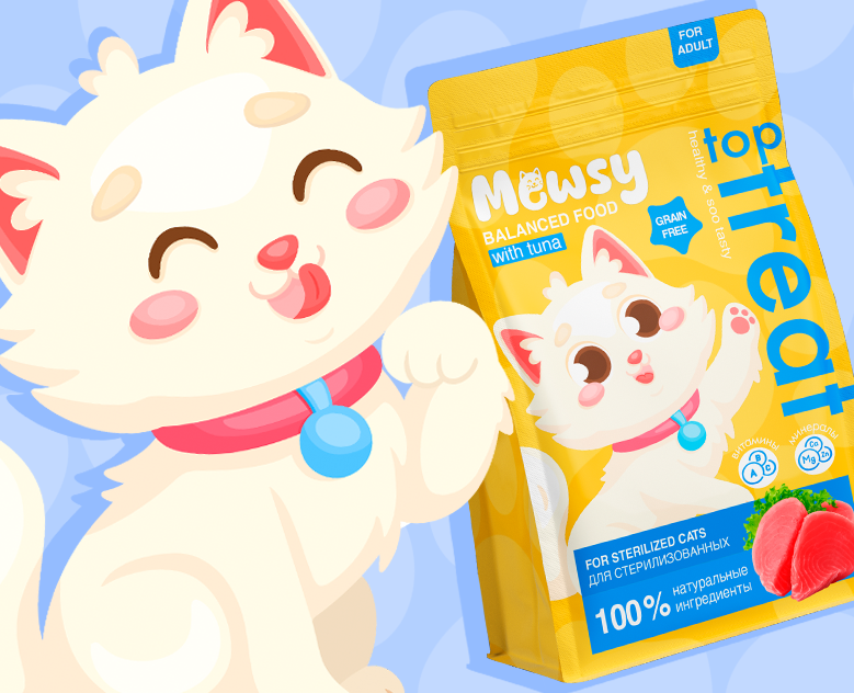 Дизайн упаковки корма для кошек & иллюстрации на Dprofile