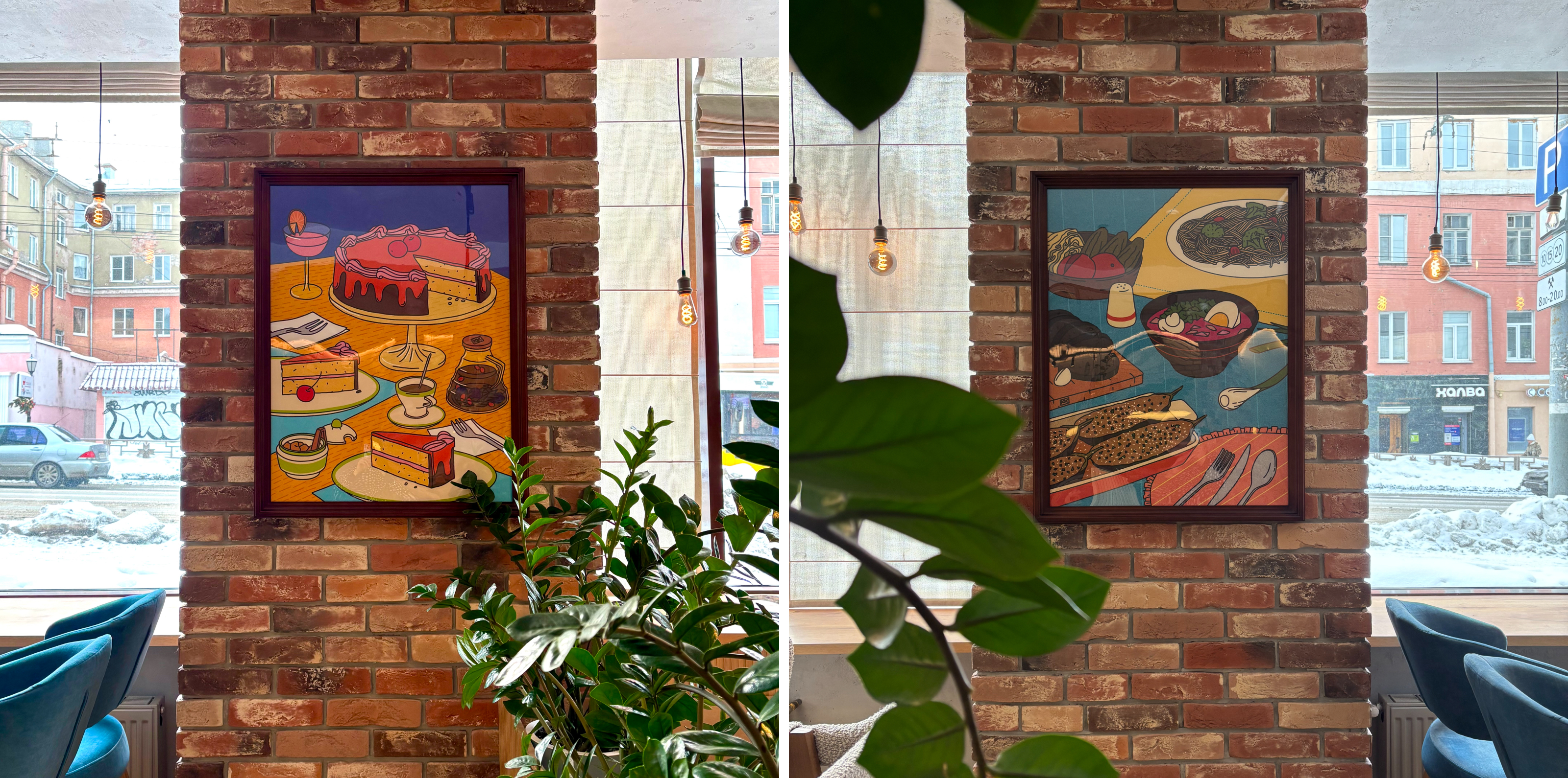 Серия интерьерных постеров для гастромаркета Еда Навсегда — Изображение №5 — Иллюстрация, Графика на Dprofile