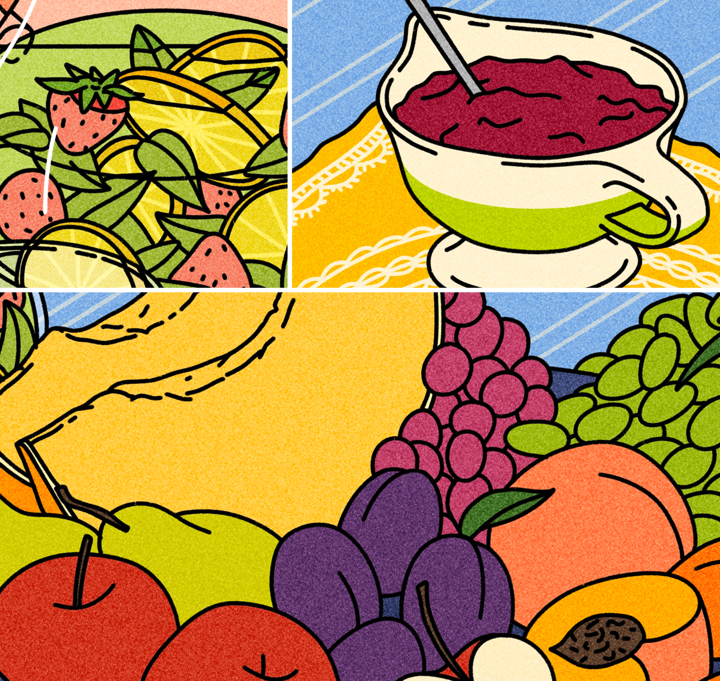 Серия интерьерных постеров для гастромаркета Еда Навсегда — Изображение №9 — Иллюстрация, Графика на Dprofile