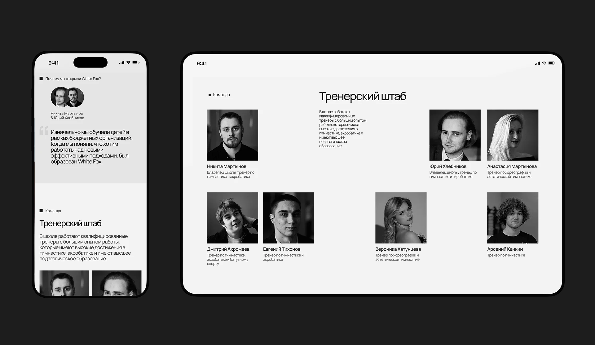 White Fox Acrobatic School — Изображение №9 — Интерфейсы, Брендинг на Dprofile
