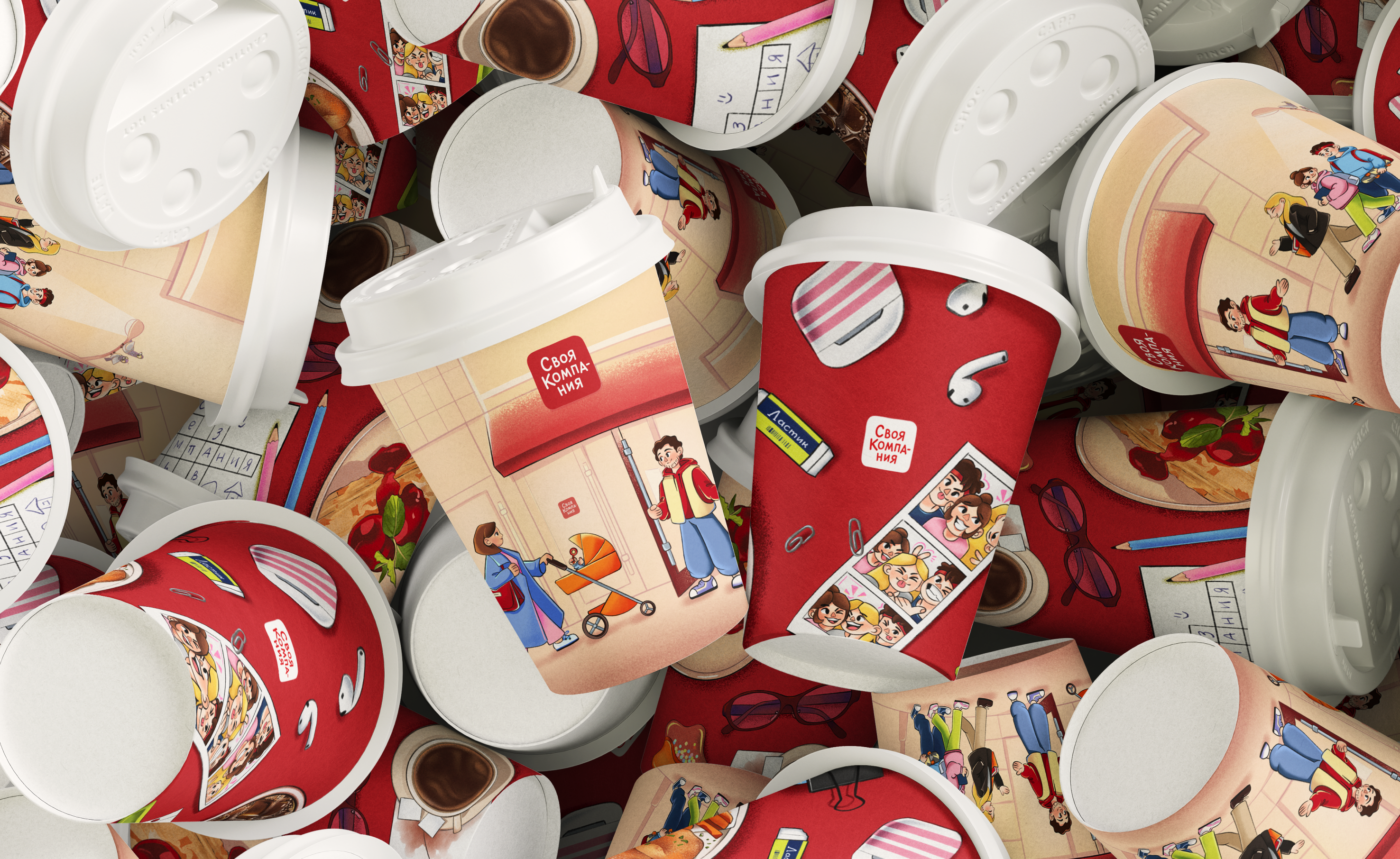 Иллюстрации для кофейных стаканчиков — Изображение №4 — Брендинг, Иллюстрация на Dprofile