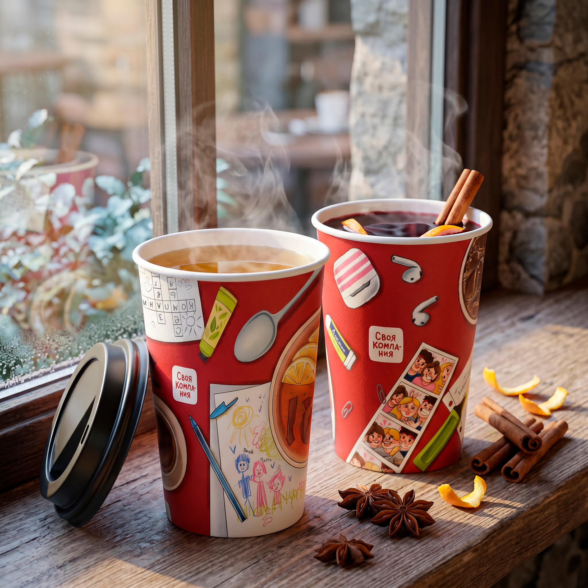Иллюстрации для кофейных стаканчиков — Изображение №10 — Брендинг, Иллюстрация на Dprofile