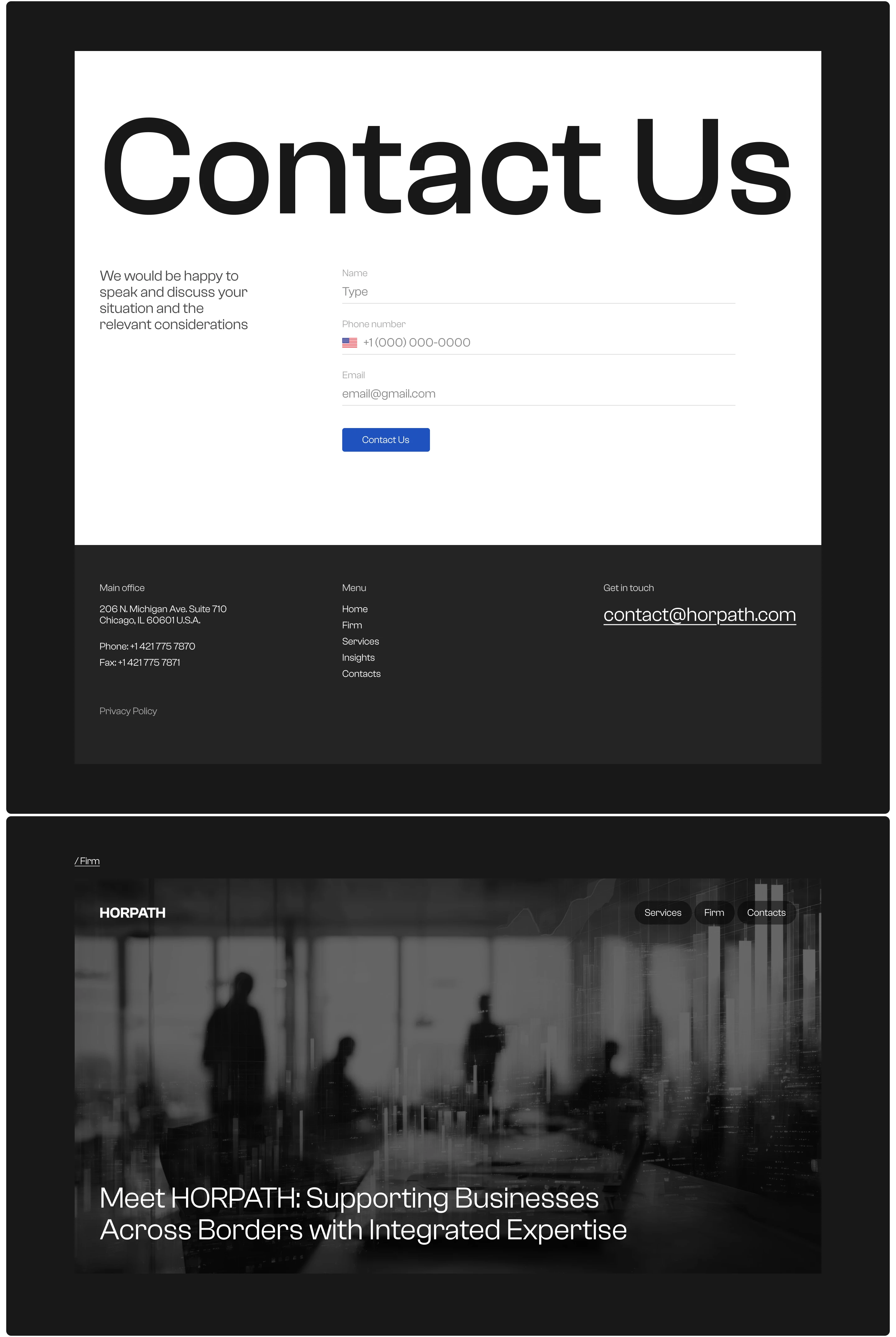 HORPATH Consulting | Corporate website — Изображение №5 — Интерфейсы на Dprofile