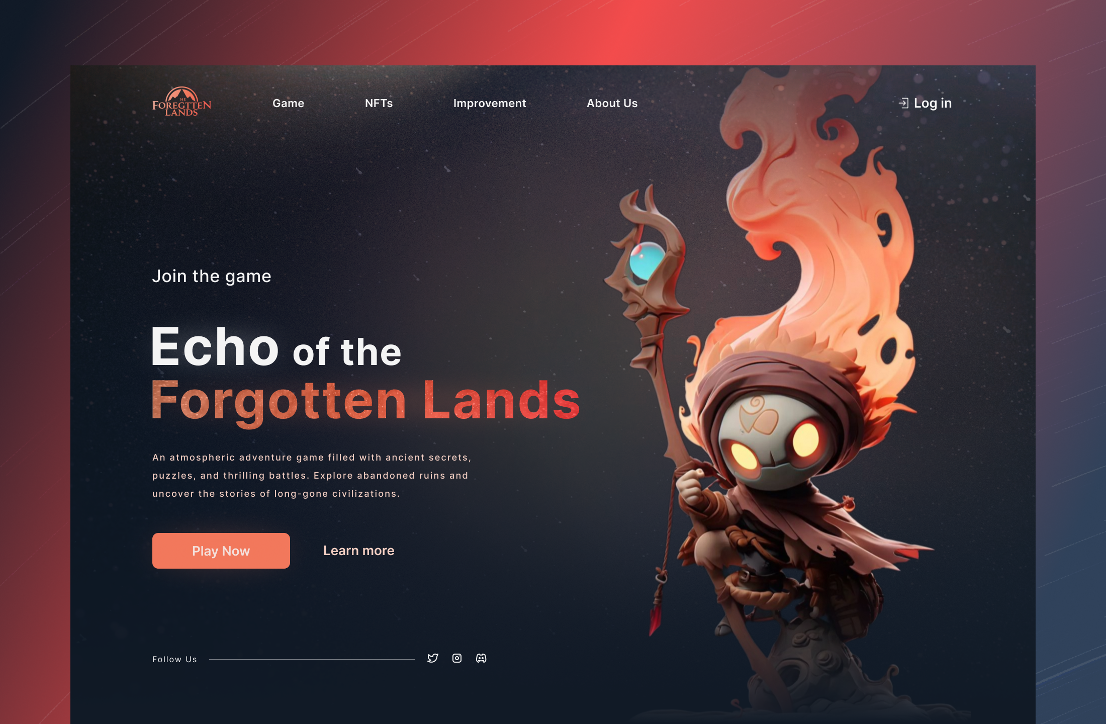 Echo of the Forgotten Lands: NFT game Website — Изображение №1 — Интерфейсы на Dprofile
