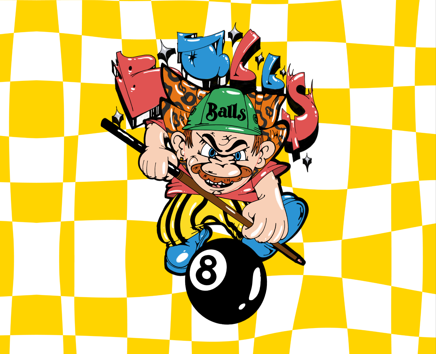 8 Balls | Разработка мерча для бильярдного бара — Иллюстрация, Графика на Dprofile