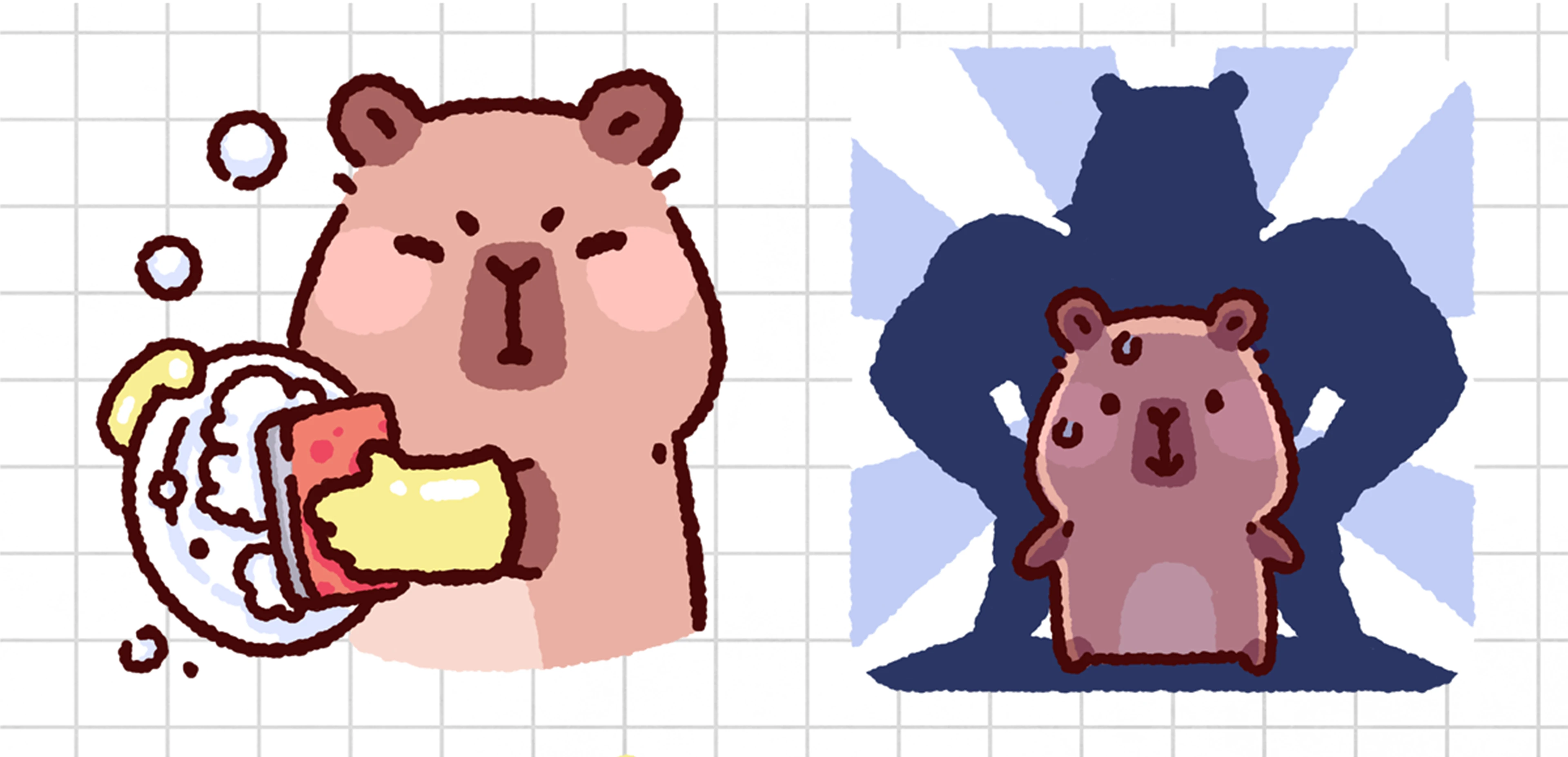 КАПИПАРОЧКА - СТИКЕРПАК ДЛЯ ВК — Изображение №4 — Брендинг, Иллюстрация на Dprofile