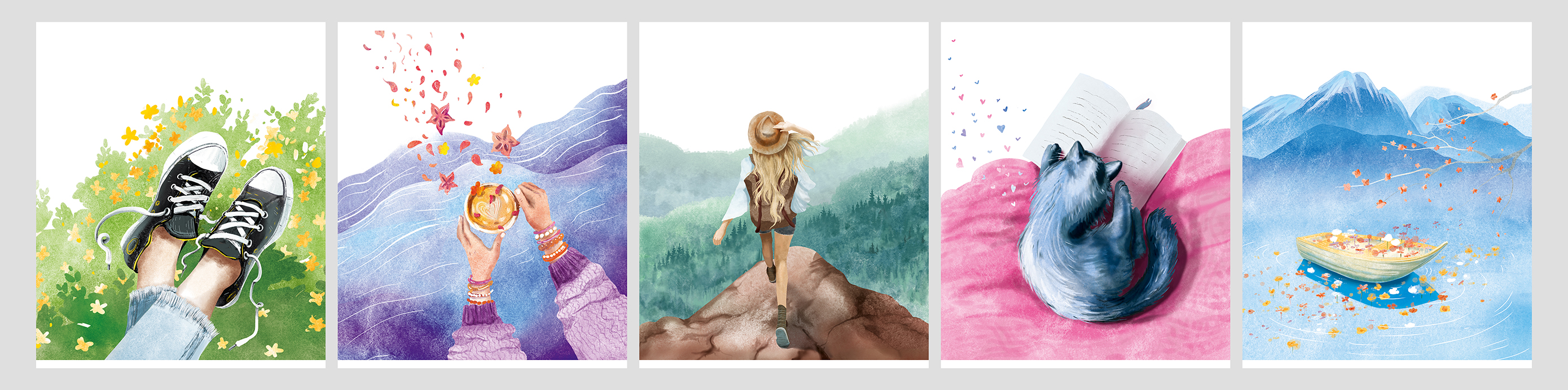 Серия "Настроение" для издательства Феникс+ — Изображение №1 — Иллюстрация, Графика на Dprofile