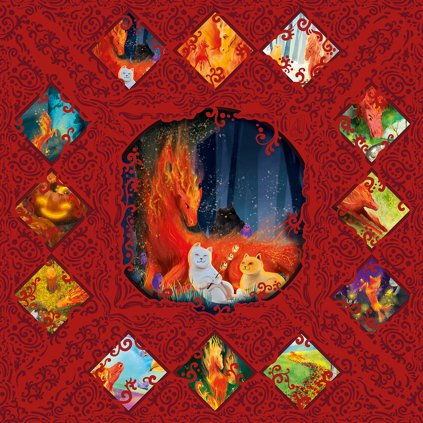 Календарь 2026 Огненная лошадка в Волшебном лесу — Изображение №1 — Иллюстрация, Графика на Dprofile