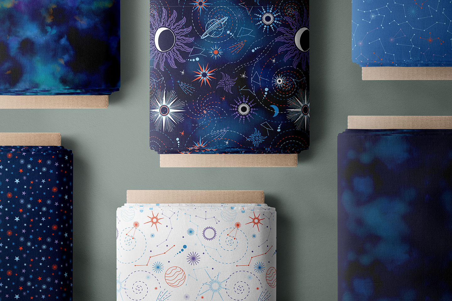 Текстильная коллекция "Космос" для GAMMA — Изображение №8 — Иллюстрация, Графика на Dprofile