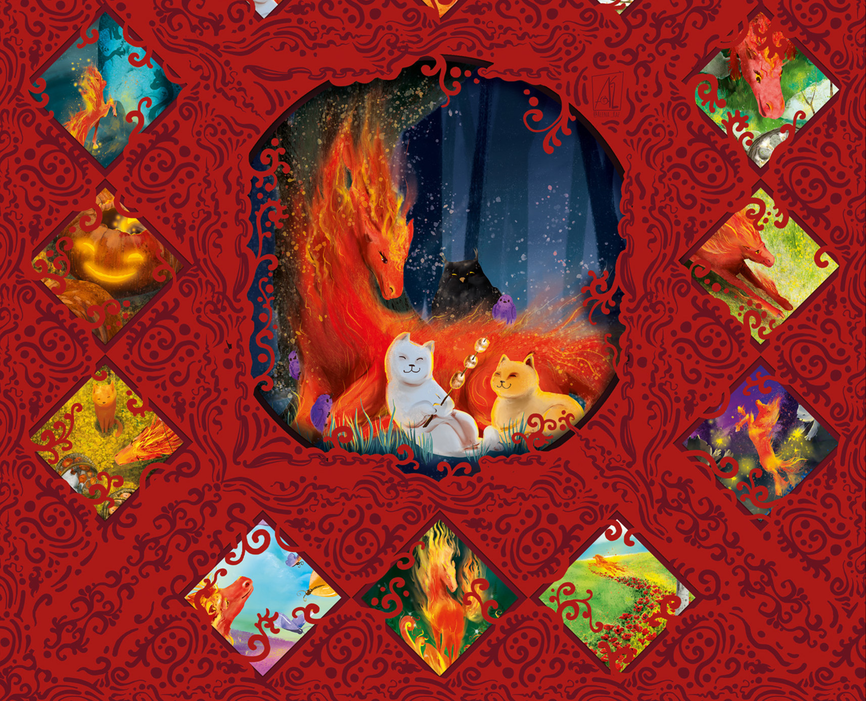 Календарь 2026 Огненная лошадка в Волшебном лесу — Иллюстрация, Графика на Dprofile